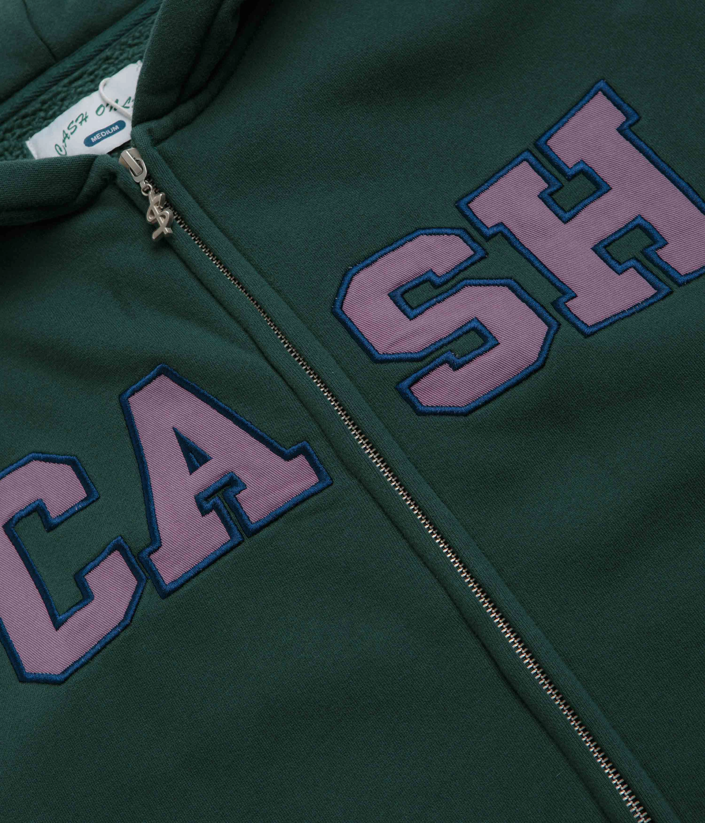 Cash Only Campus Zip-Thru Hoodie - Washed Forest Personalized Style