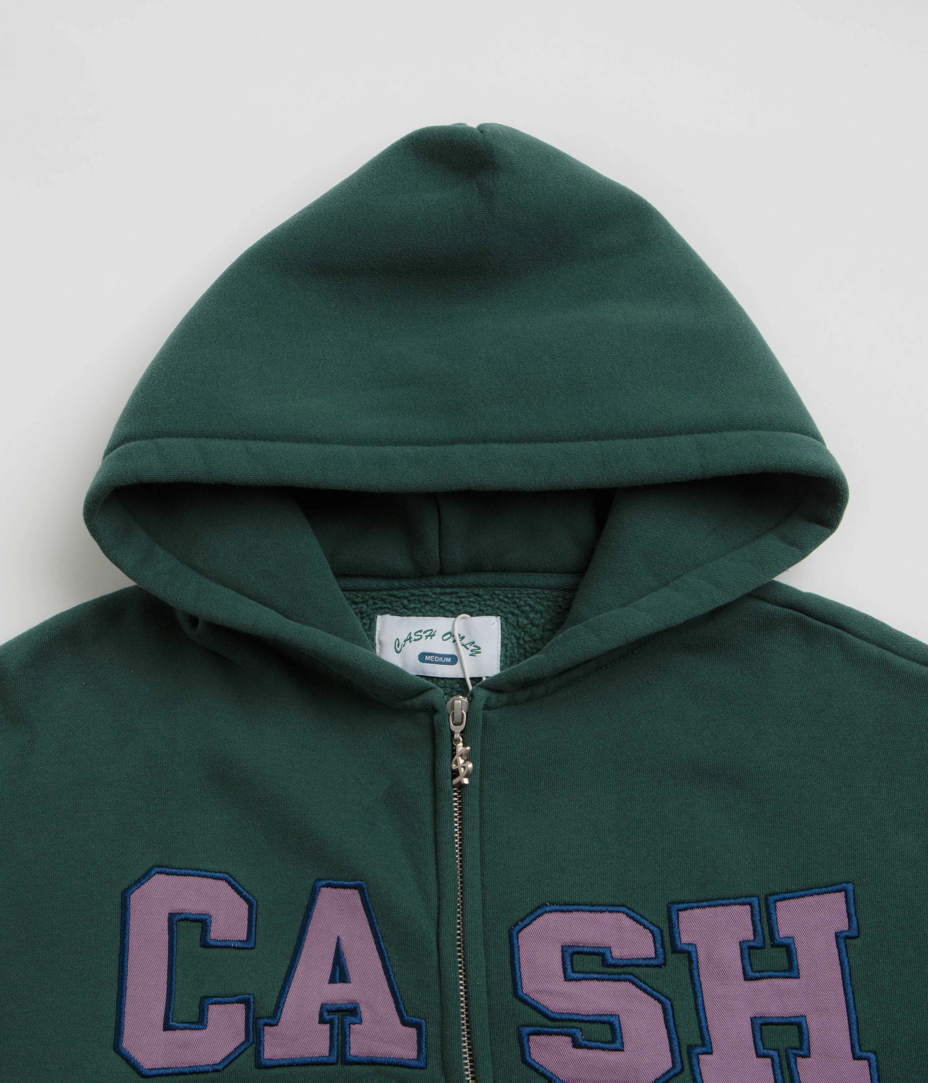 Cash Only Campus Zip-Thru Hoodie - Washed Forest Classic Fit