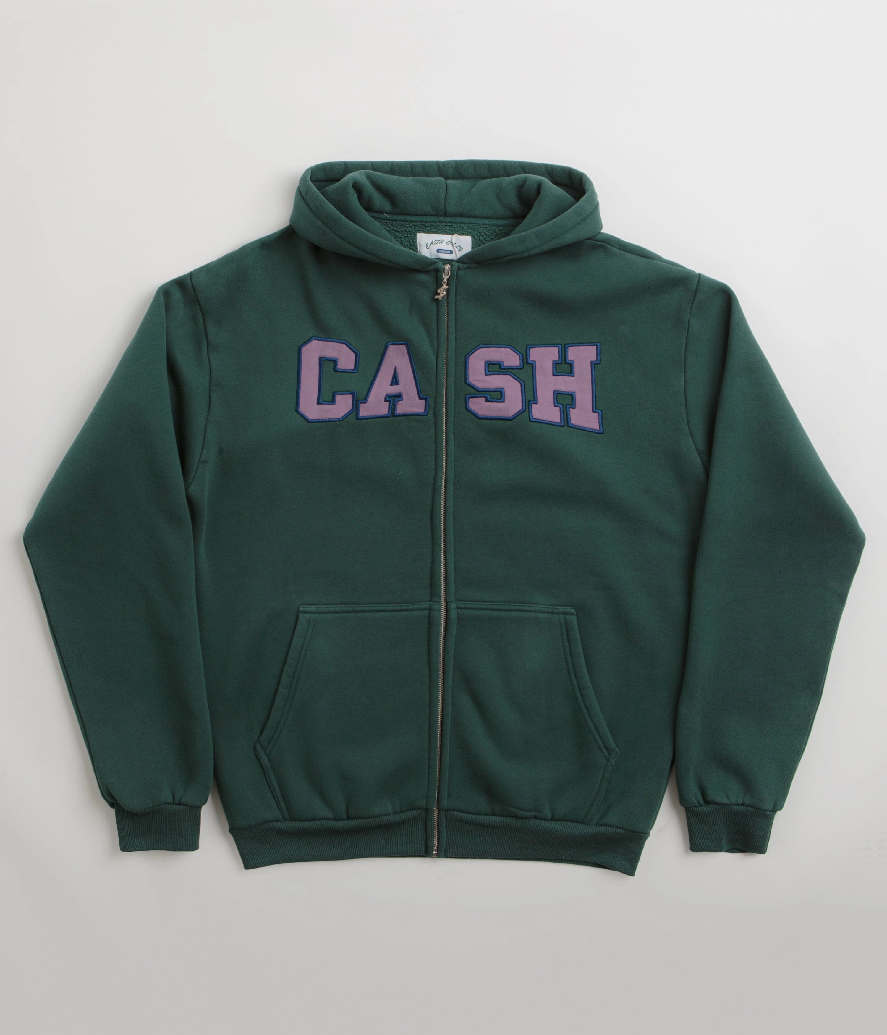 Cash Only Campus Zip-Thru Hoodie - Washed Forest Festival wear Fashion Statement
