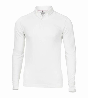 Carlington ?C Deluxe Long Sleeve Polo | WHITE Refined Look Advanced Moisture Management