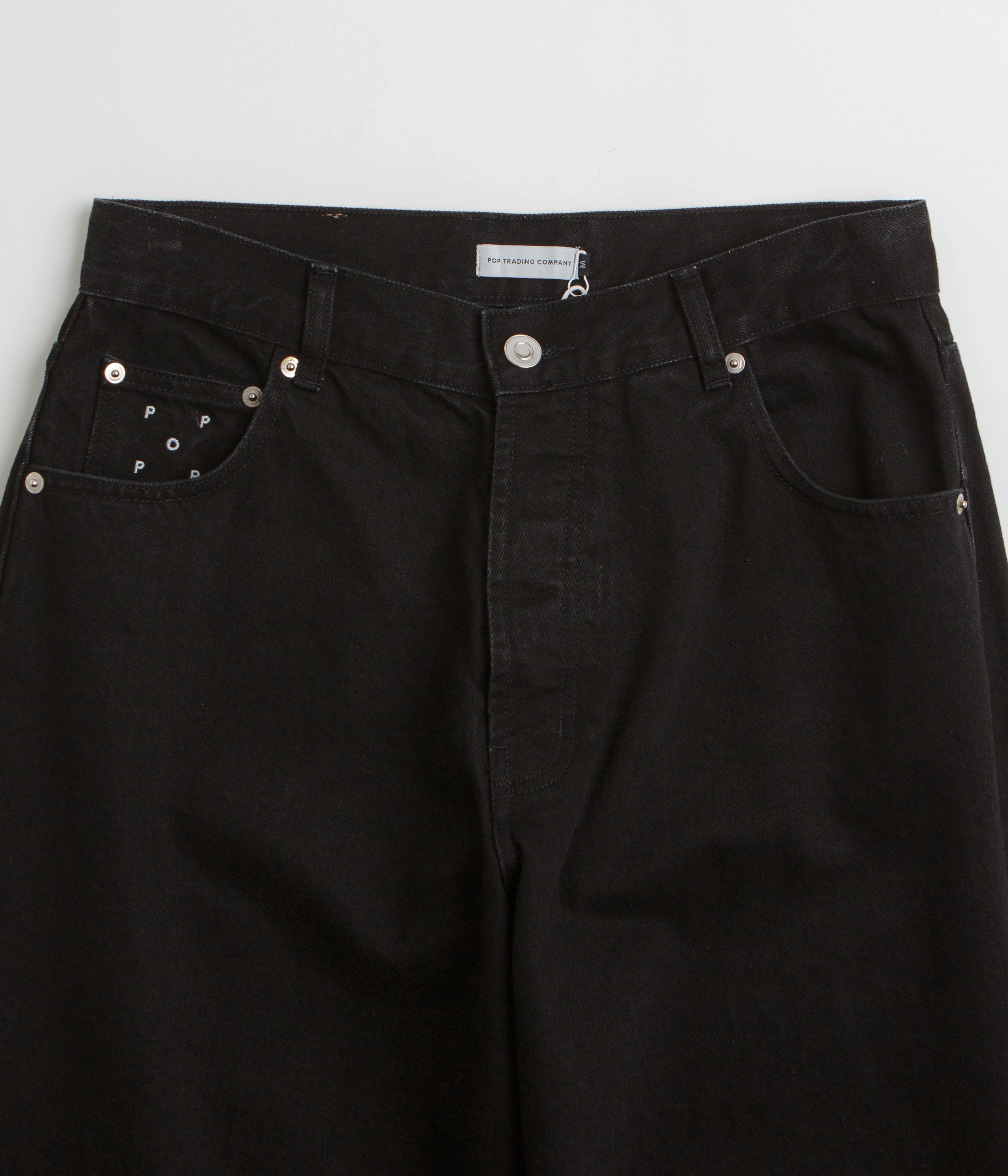 Pop Trading Company DRS Denim Arch Pants - Rinsed Black Non Slip Waist Grip