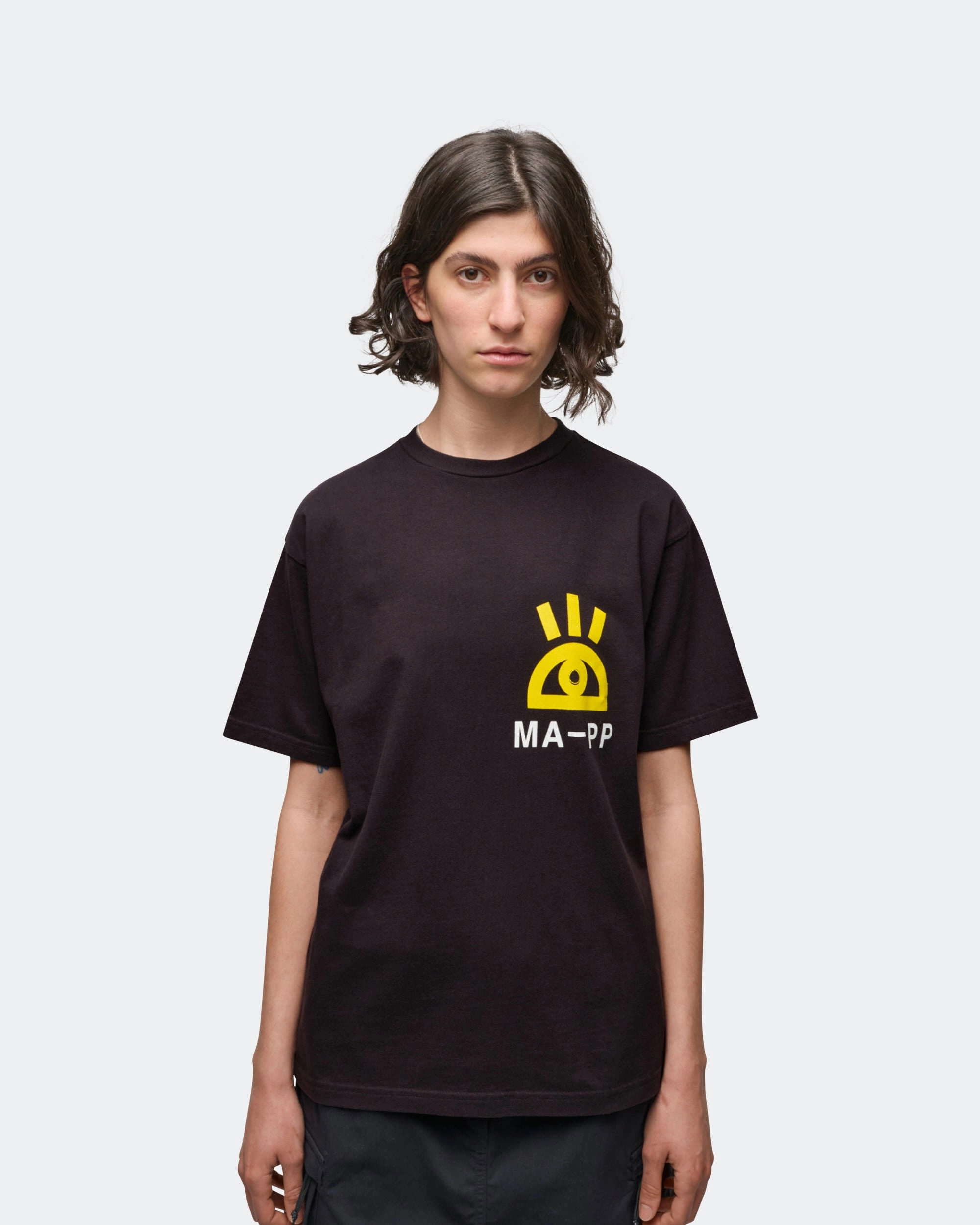 color blocking Lightweight Wear Cyclops Tee x PUBLIC POSSESSION - Black