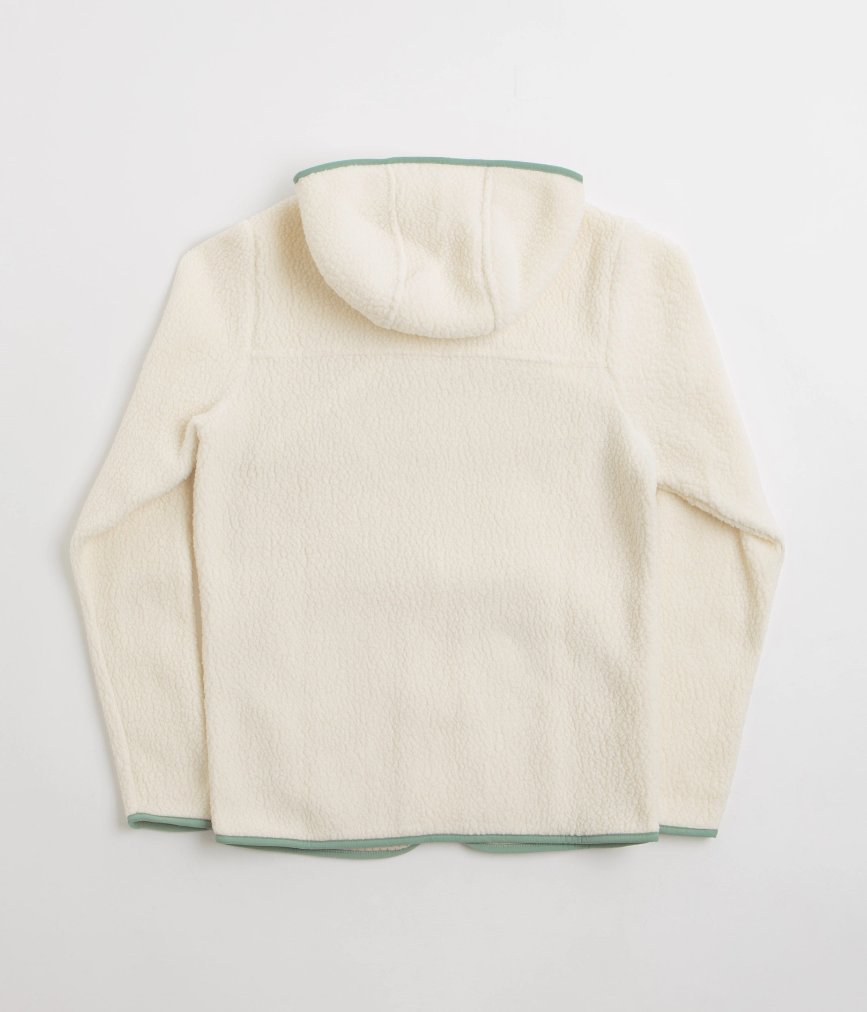 Patagonia Womens Retro Pile Hooded Fleece - Natural / Ellwood Green Urban Layer Anti Static Layer