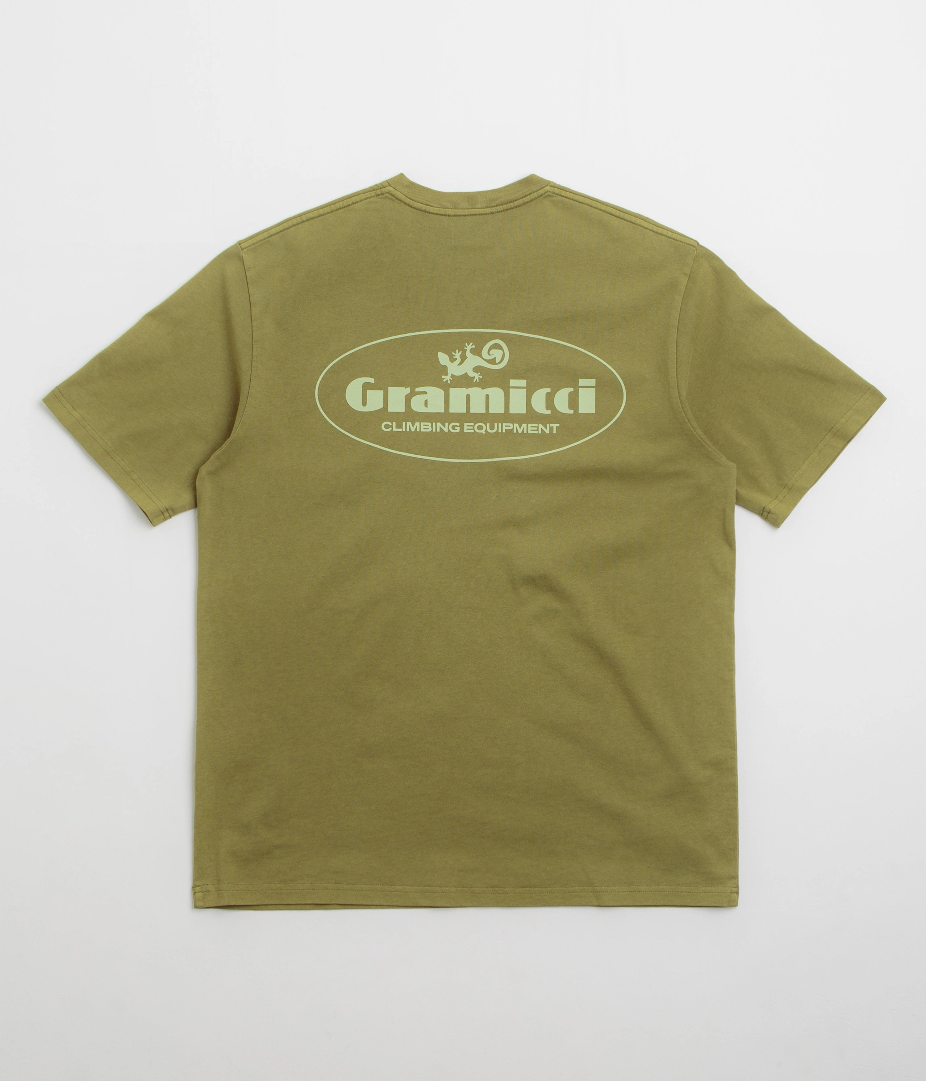 Gramicci Climbing Equipment T-Shirt - Pistachio Pigment Effortless Fit Lightweight Look