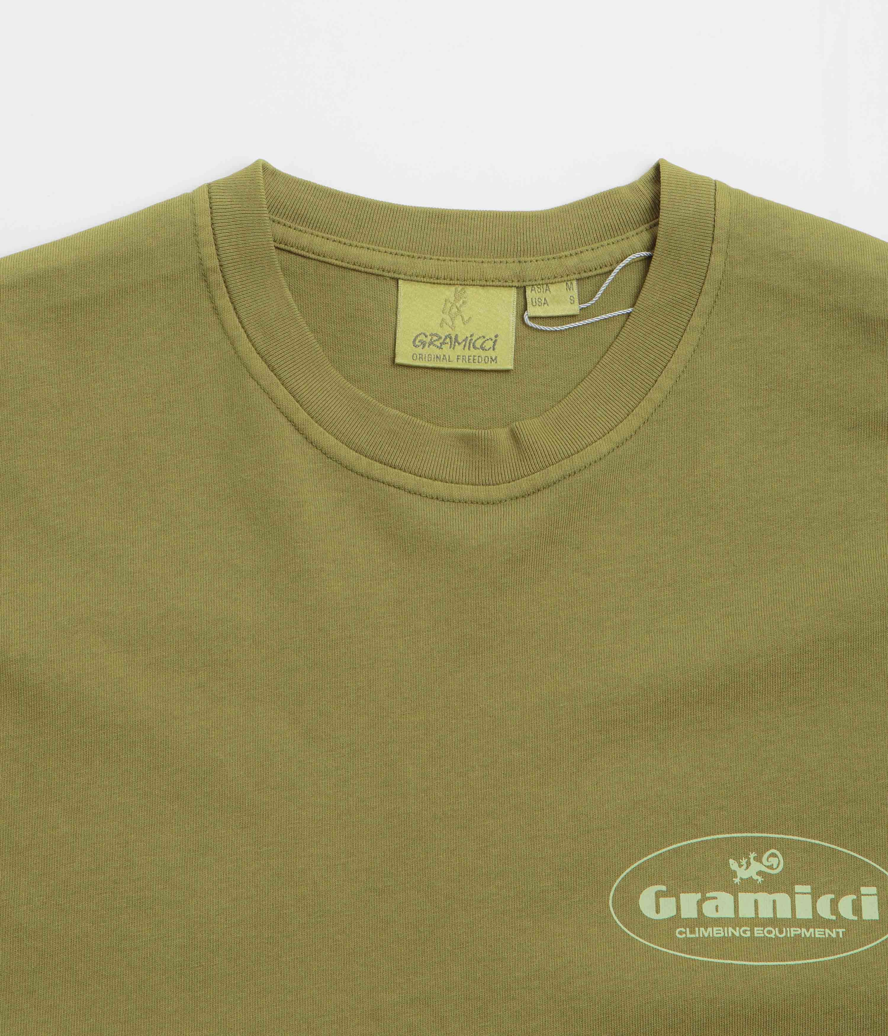 Gramicci Climbing Equipment T-Shirt - Pistachio Pigment Comfortable Fit Wear Comfortable Weave