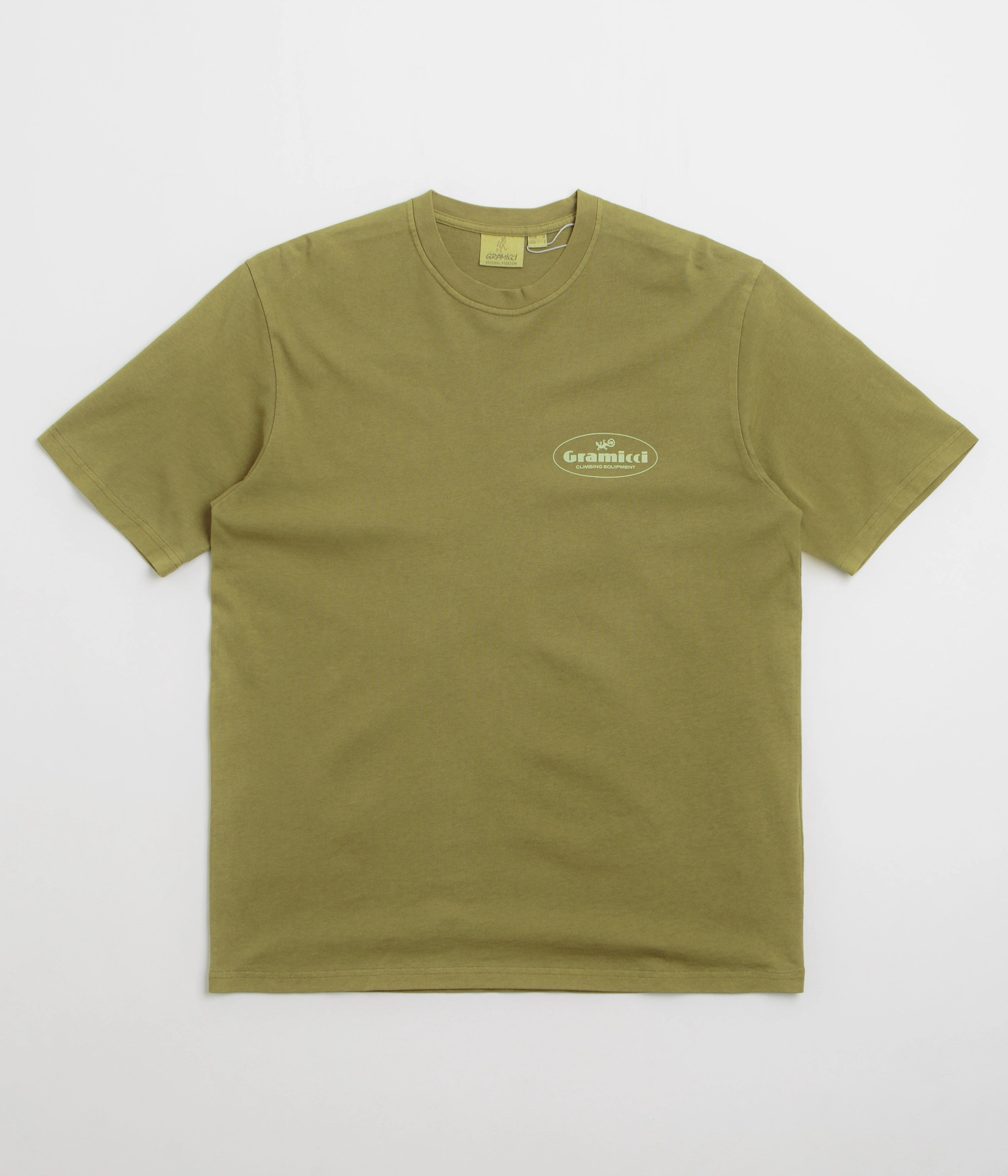 Gramicci Climbing Equipment T-Shirt - Pistachio Pigment Comfy Comfort elastic waistband