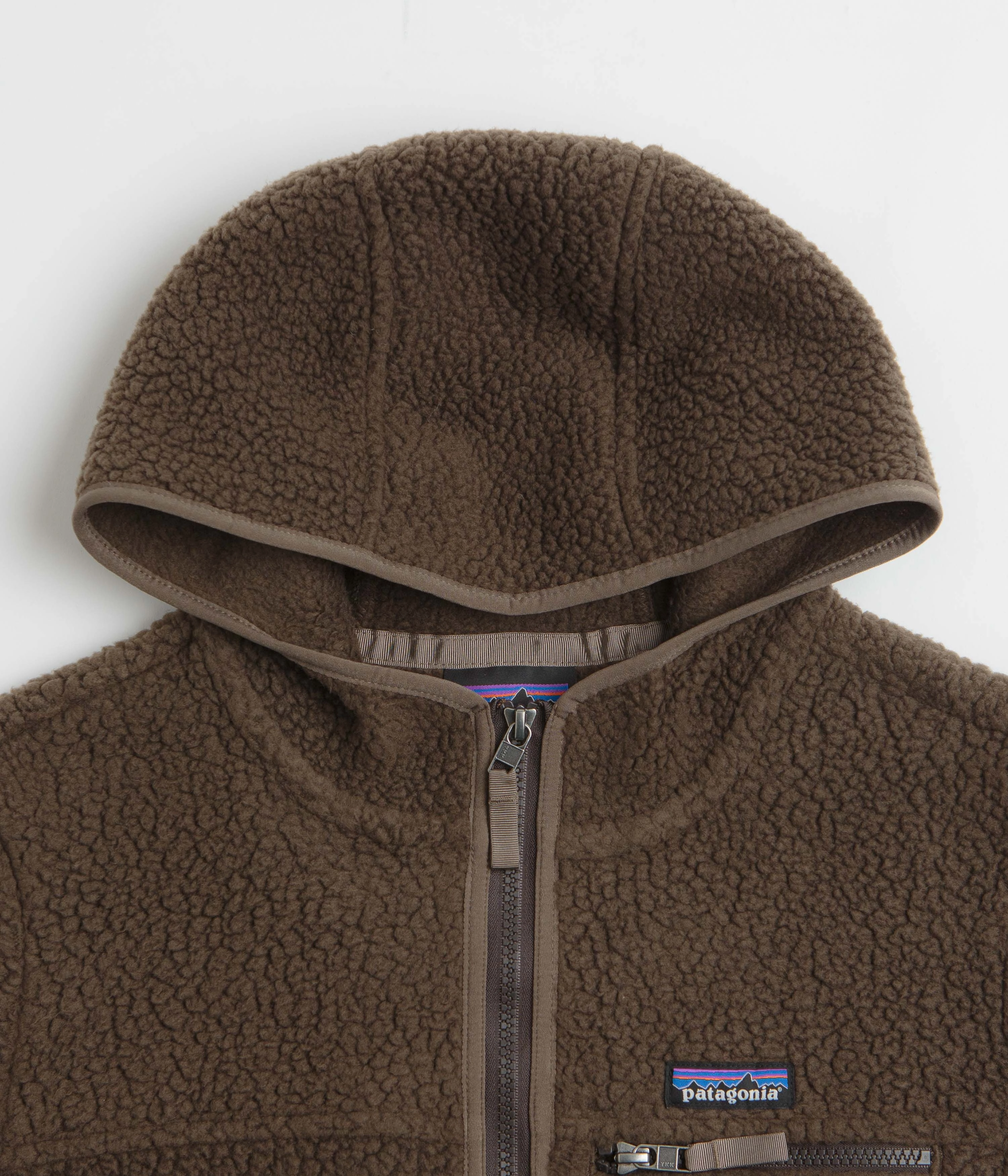 Home Lounge Snug Fit Patagonia Womens Retro Pile Hooded Fleece - Otter Brown