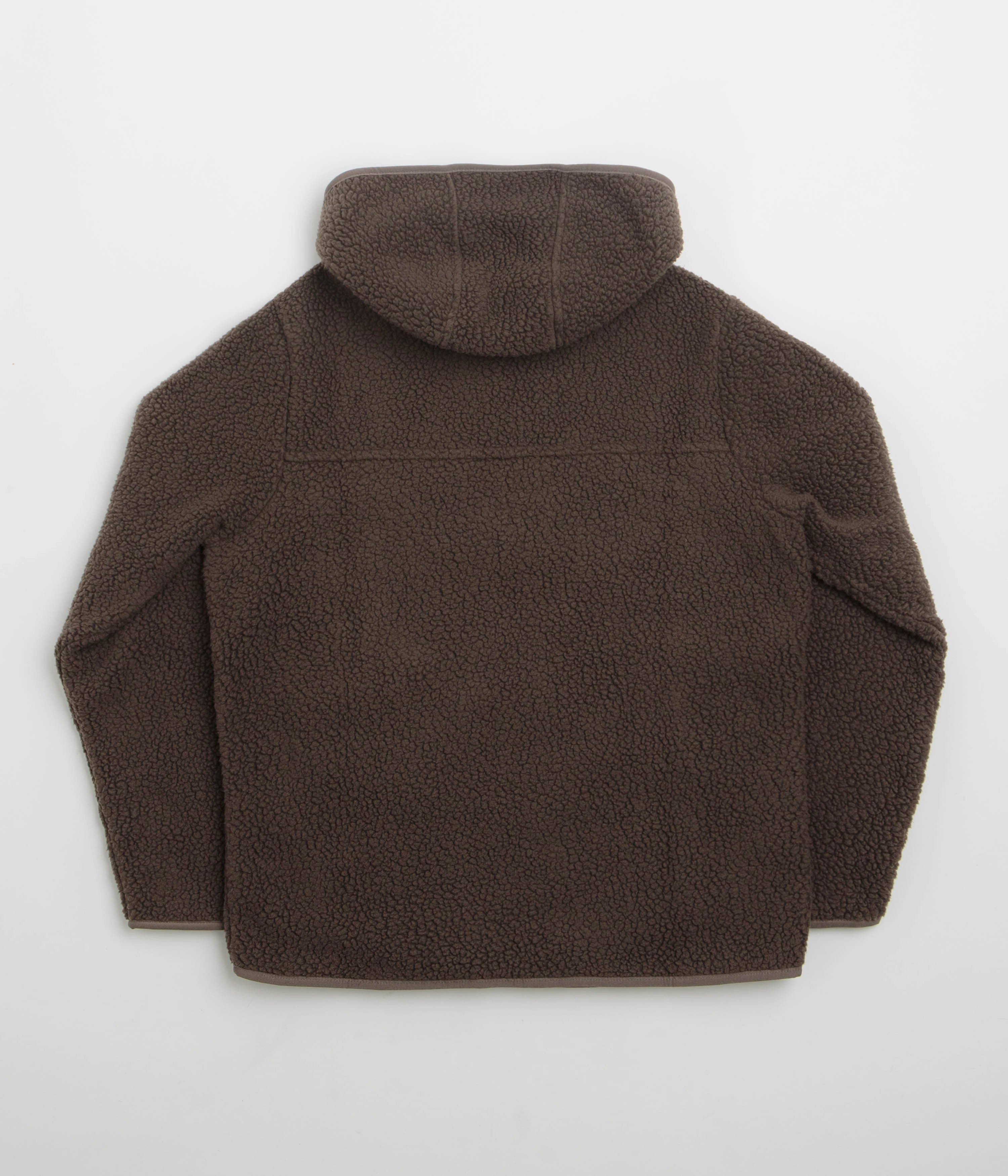 Patagonia Womens Retro Pile Hooded Fleece - Otter Brown Overlock Stitching Thermal Support