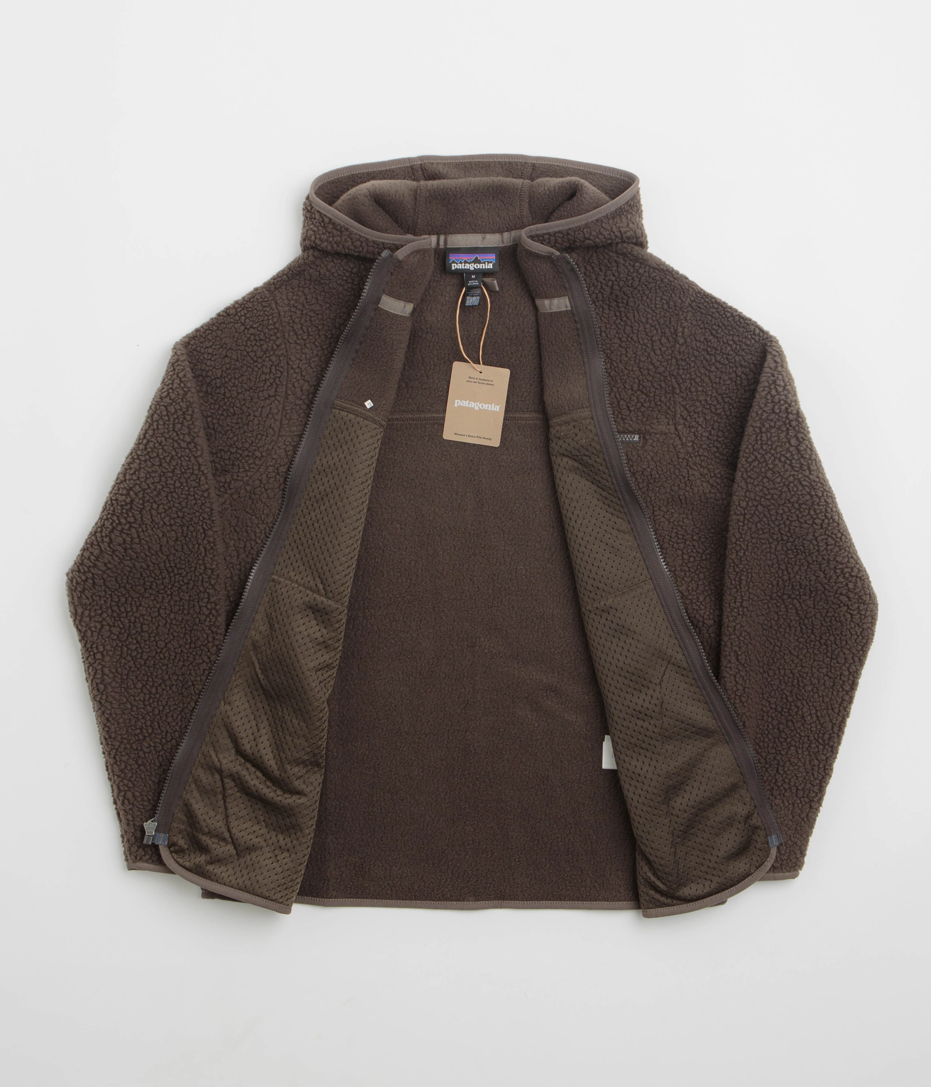 Layer System Patagonia Womens Retro Pile Hooded Fleece - Otter Brown