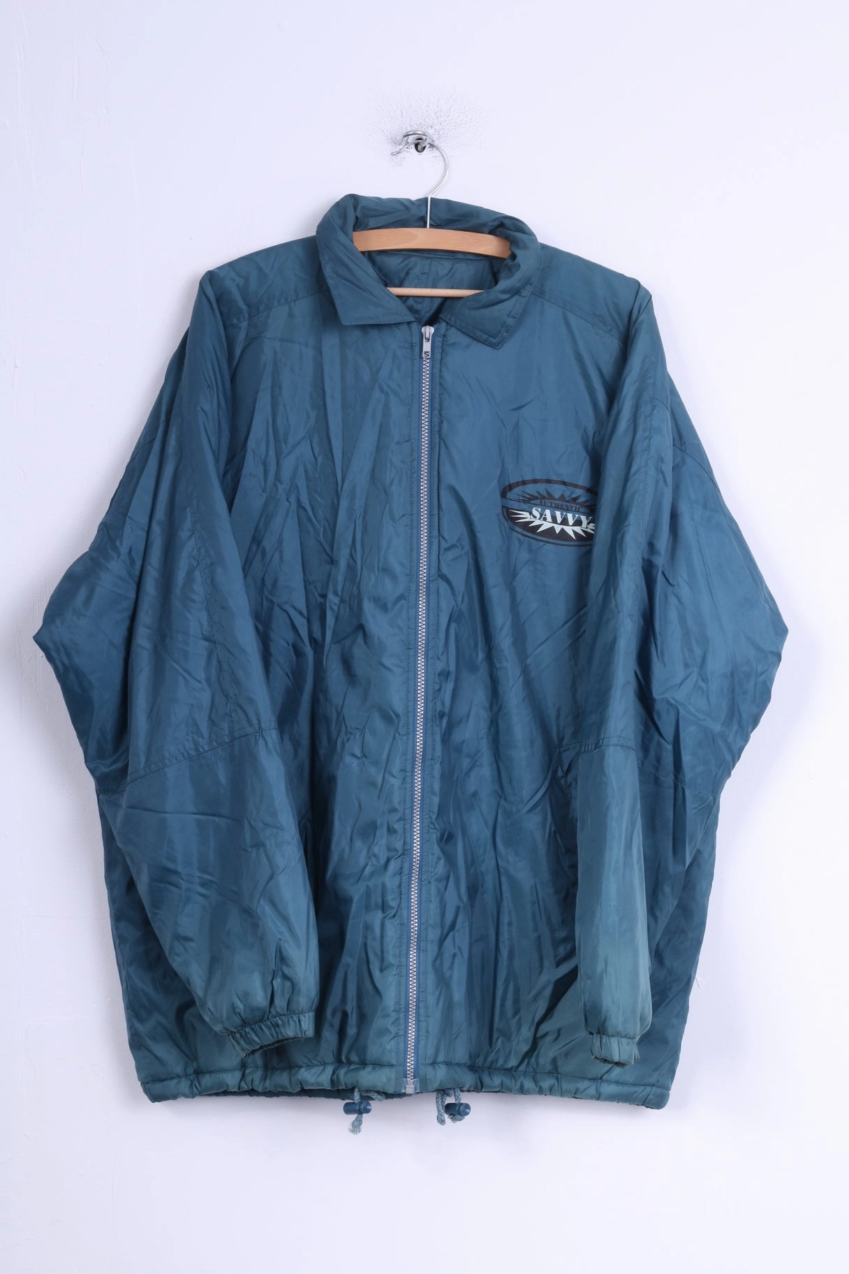 Cool Climate Stretch Panels Casual United Blue Clothing Mens L Jacket Retro Sea Blue Hooded Savvy Nylon Top