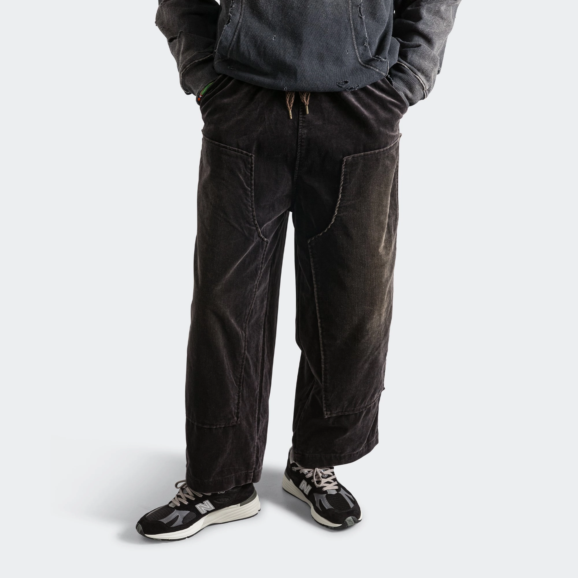 Velveteen CASA Pants - Black Stretch Fit Wear Flattering Waist