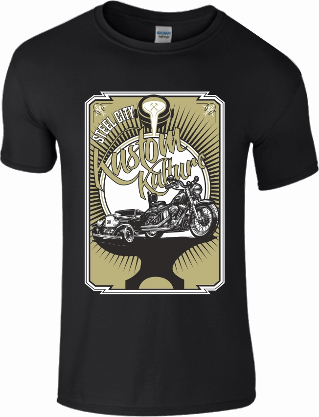 Light Fit Wear Tight Fit Support Sheffield Kustom Kulture Tee - Black