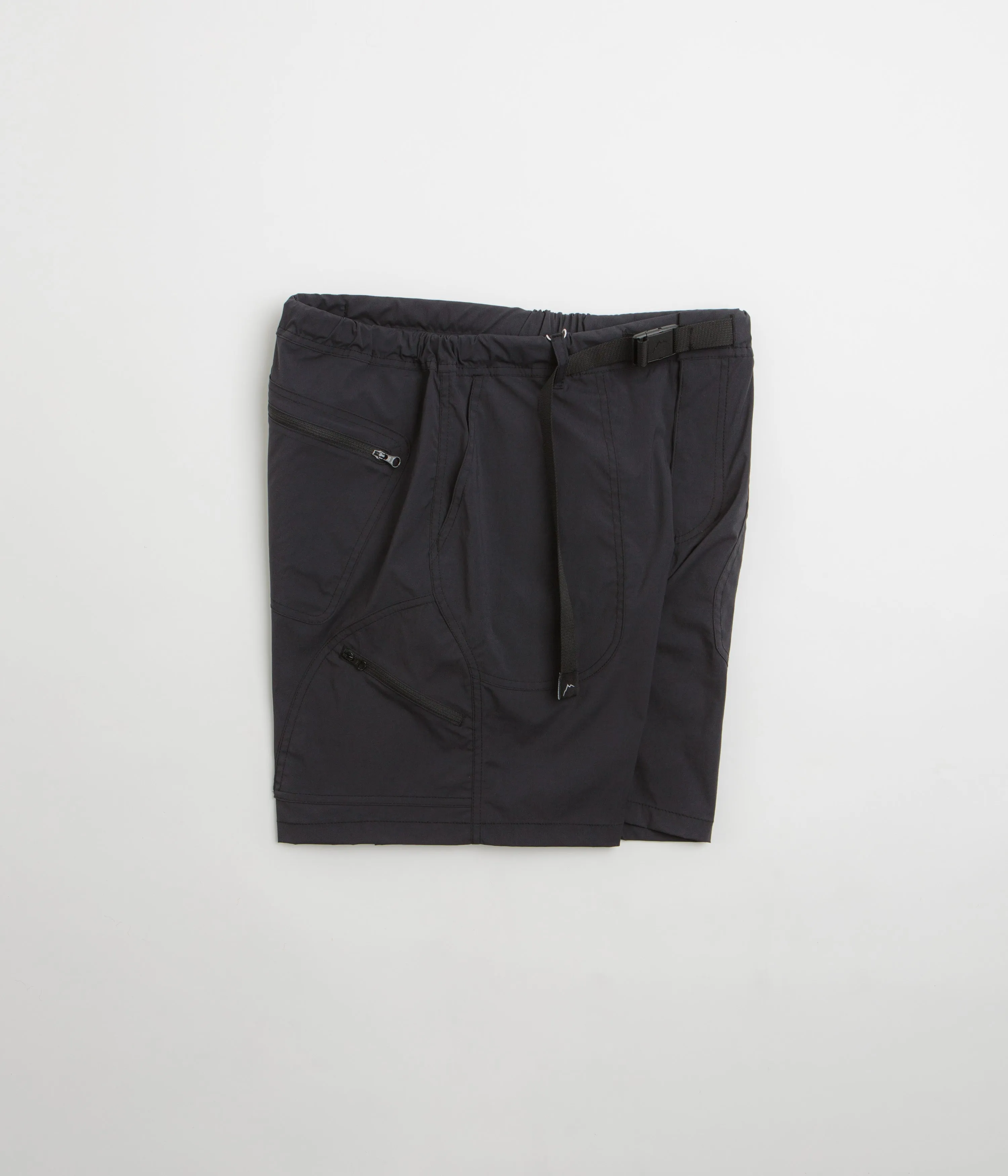 Athletic Comfort Durable Weave Fabric Cayl 6 Pocket Hiking Shorts - Black