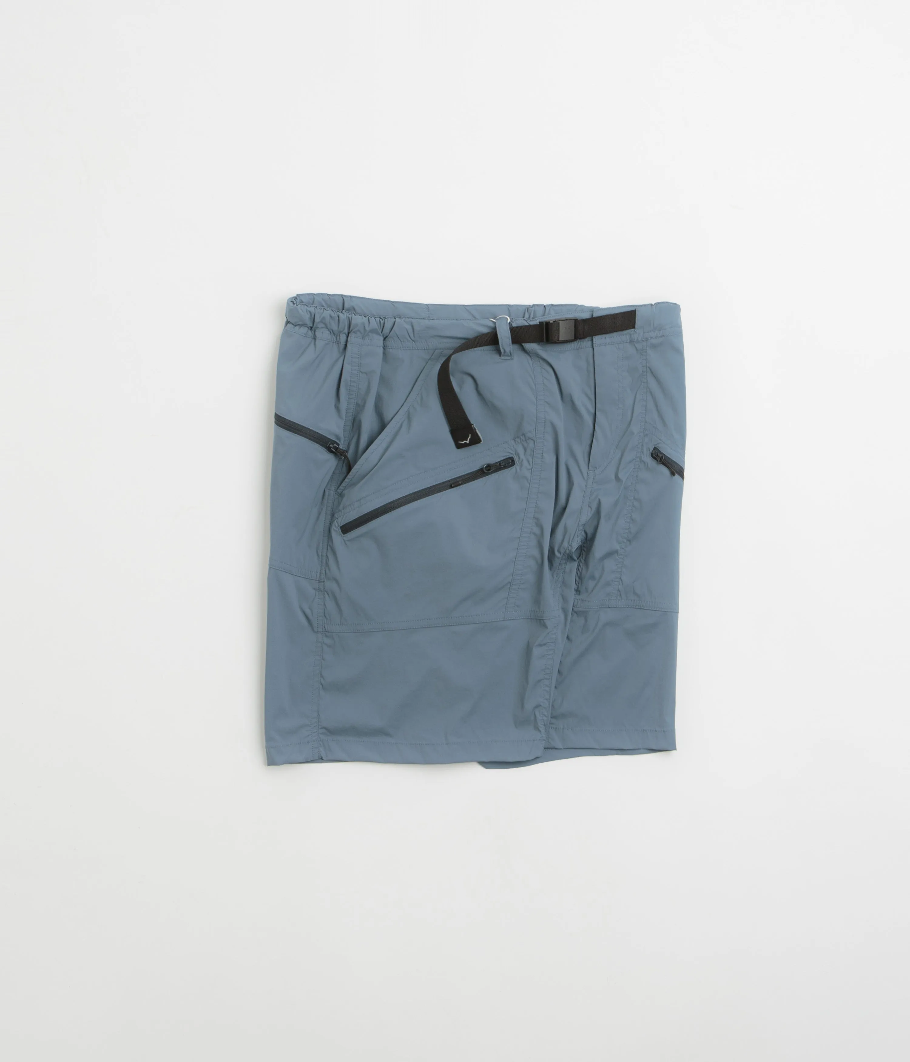 Chic Design Flexible Gusset Design Cayl Zip Pocket Shorts - Light Blue