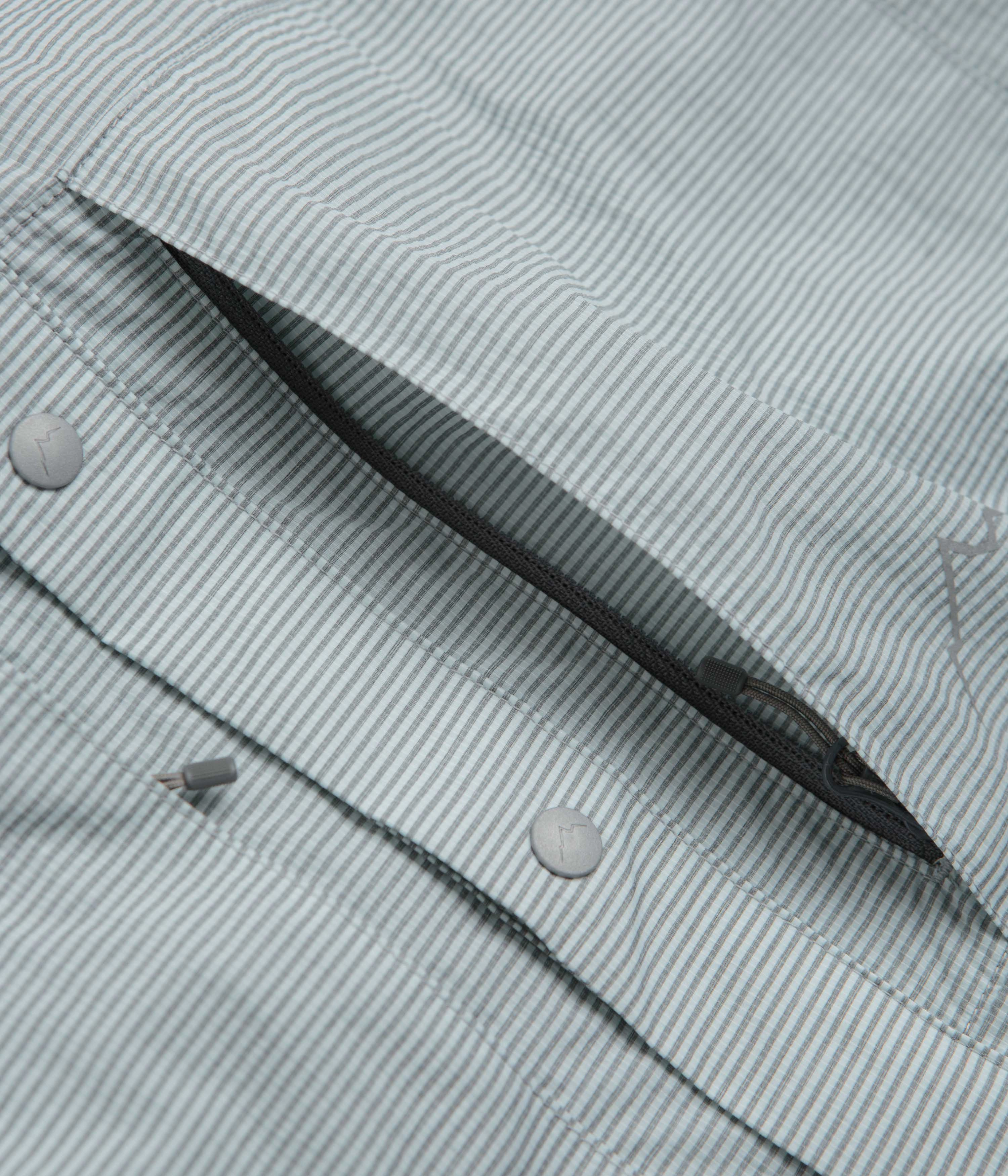 Bold Prints UV Protective Fabric Cayl CHK 2Pocket Short Sleeve Shirt - Light Grey