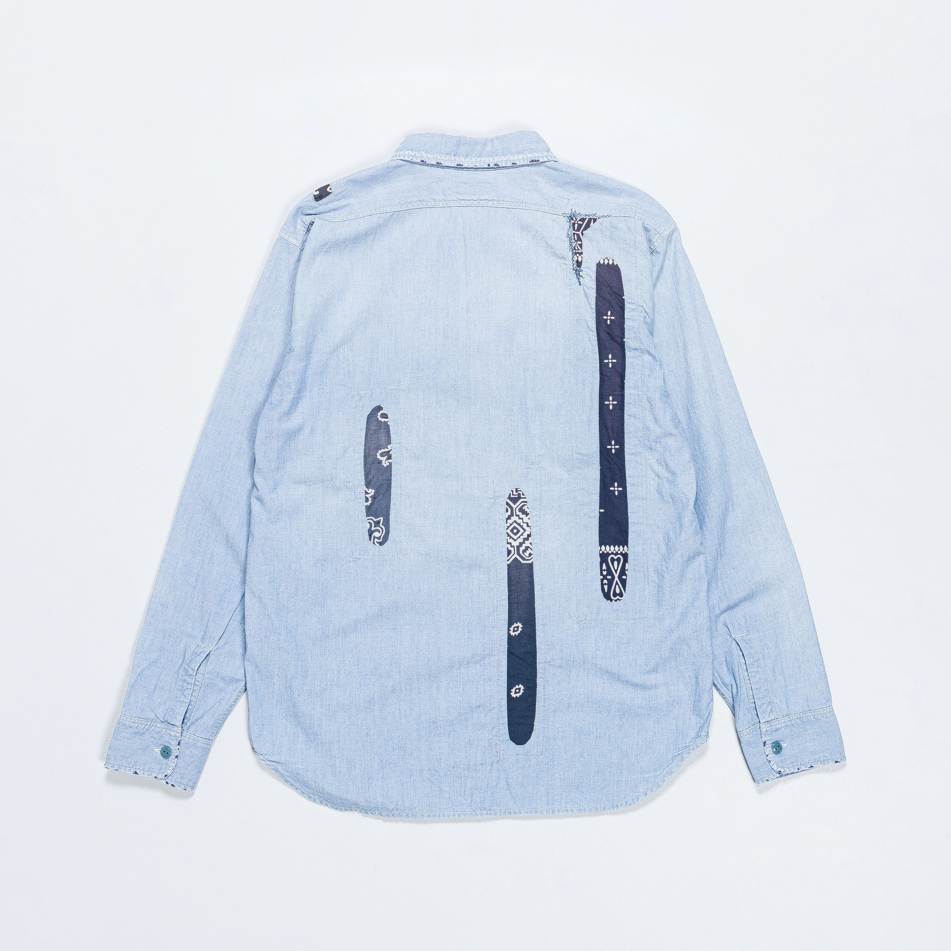 Chambray KOUNTRY Work Shirt (RAIN BANDANA Remake) - Sax Round Collar