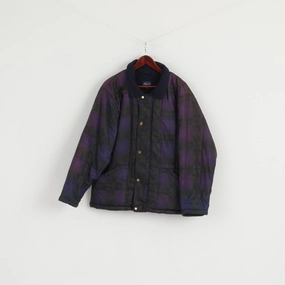Commend Champion Men M 40" Jacket Vintage Purple Check Fleece Lined Bomber Top