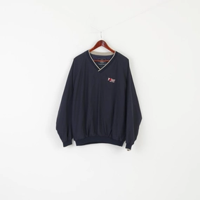 Seasonal Style Charles River Apparel Men L Jacket Navy Vintage Pullover Polar Beverages V Neck Top