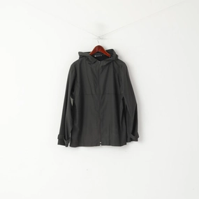 Charly Men XL Jacket Dark Grey Lightweight Hooded Sportswear Full Zipper Top skier Layered Protection