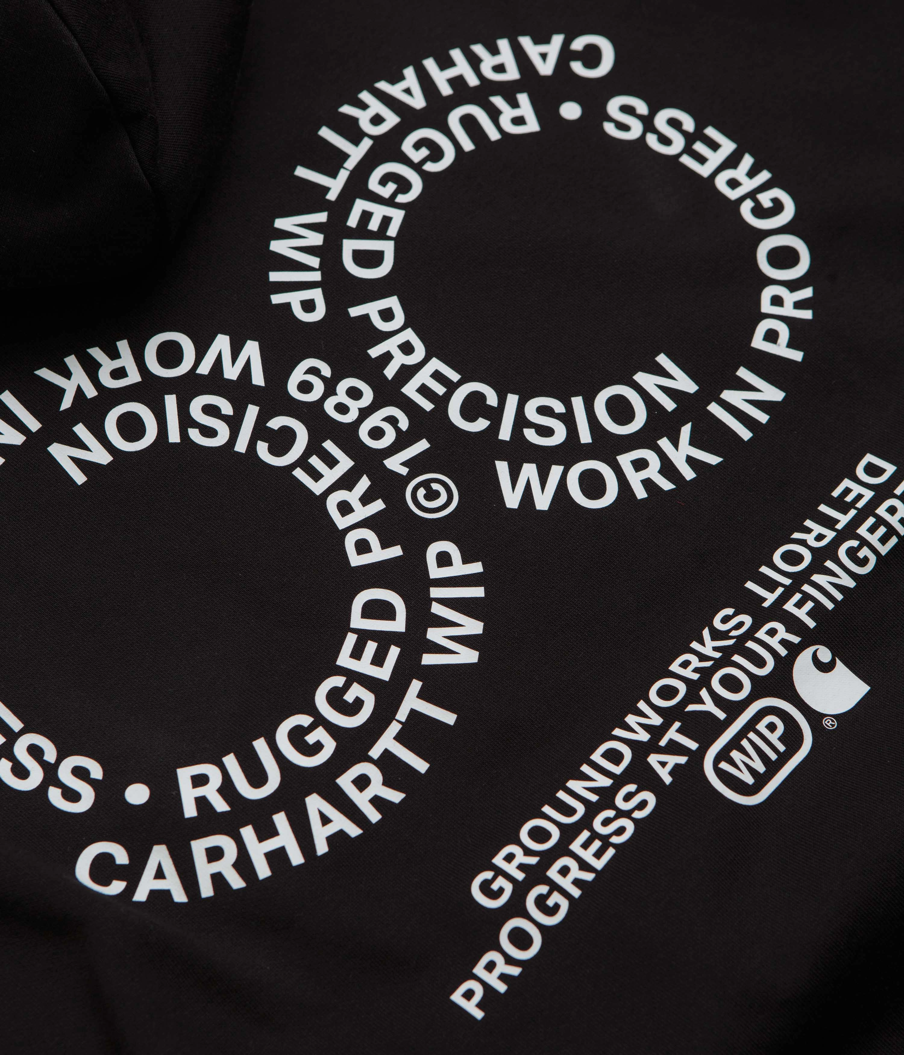Carhartt Rotation Hoodie - Black / White meeting look Brushed Interior