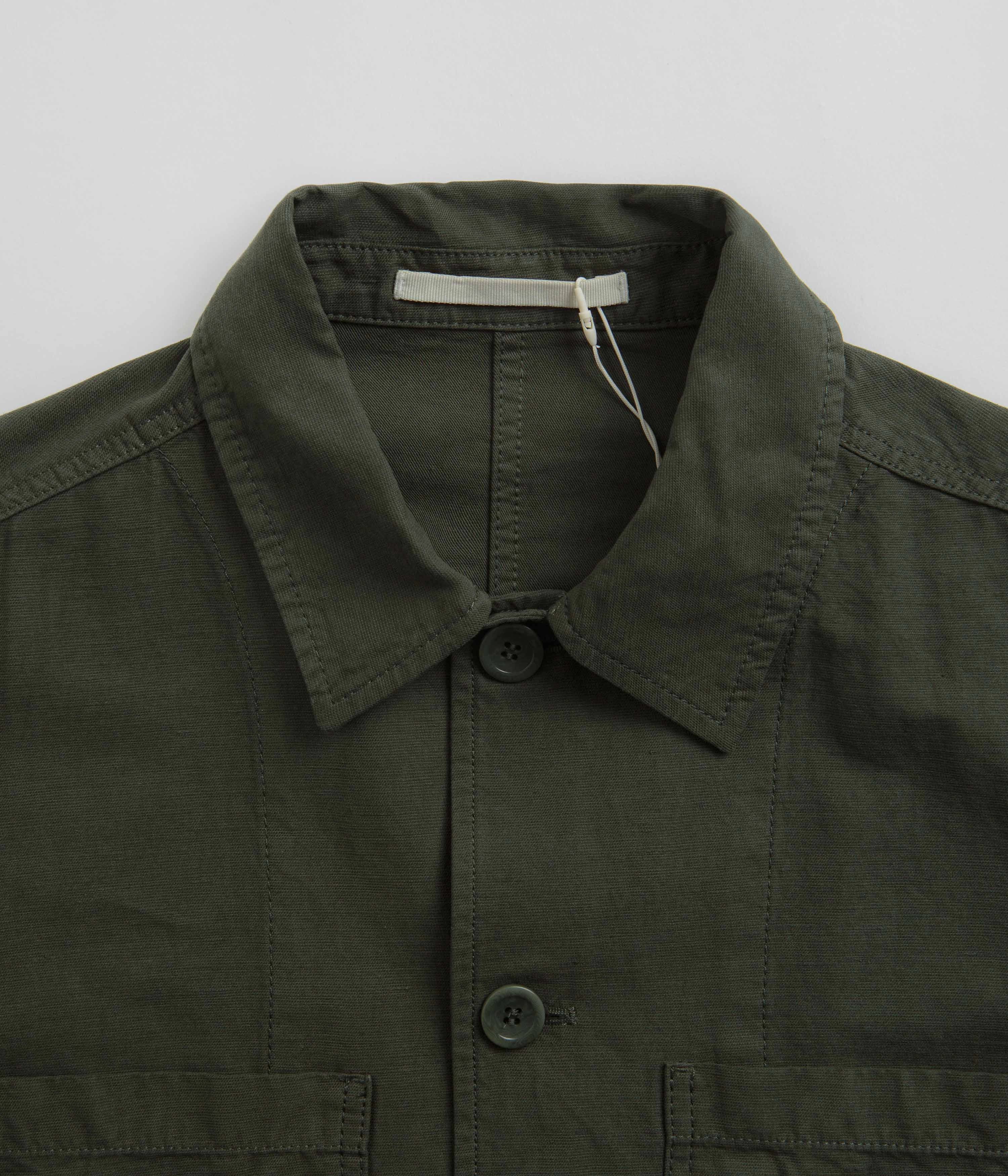 Norse Projects Tyge Cotton Linen Overshirt - Spruce Green indoor gathering Functional Design