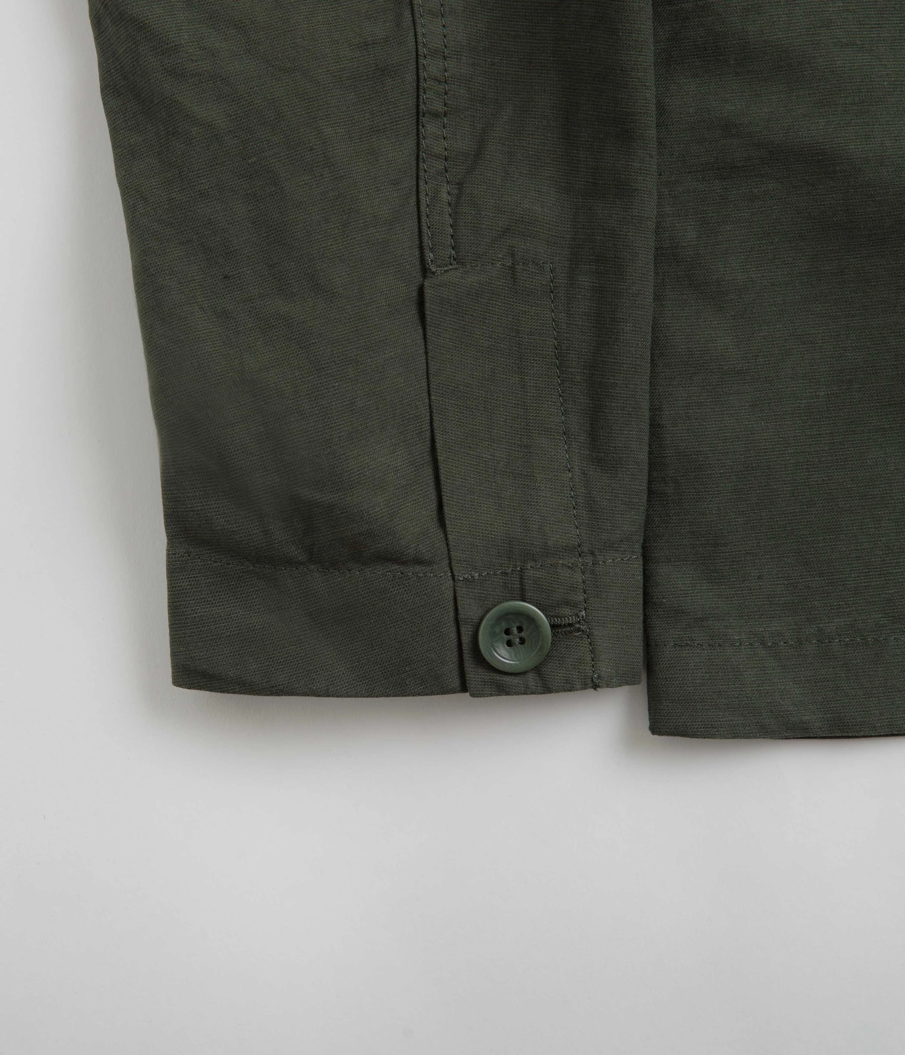 Norse Projects Tyge Cotton Linen Overshirt - Spruce Green Adjustable Hem