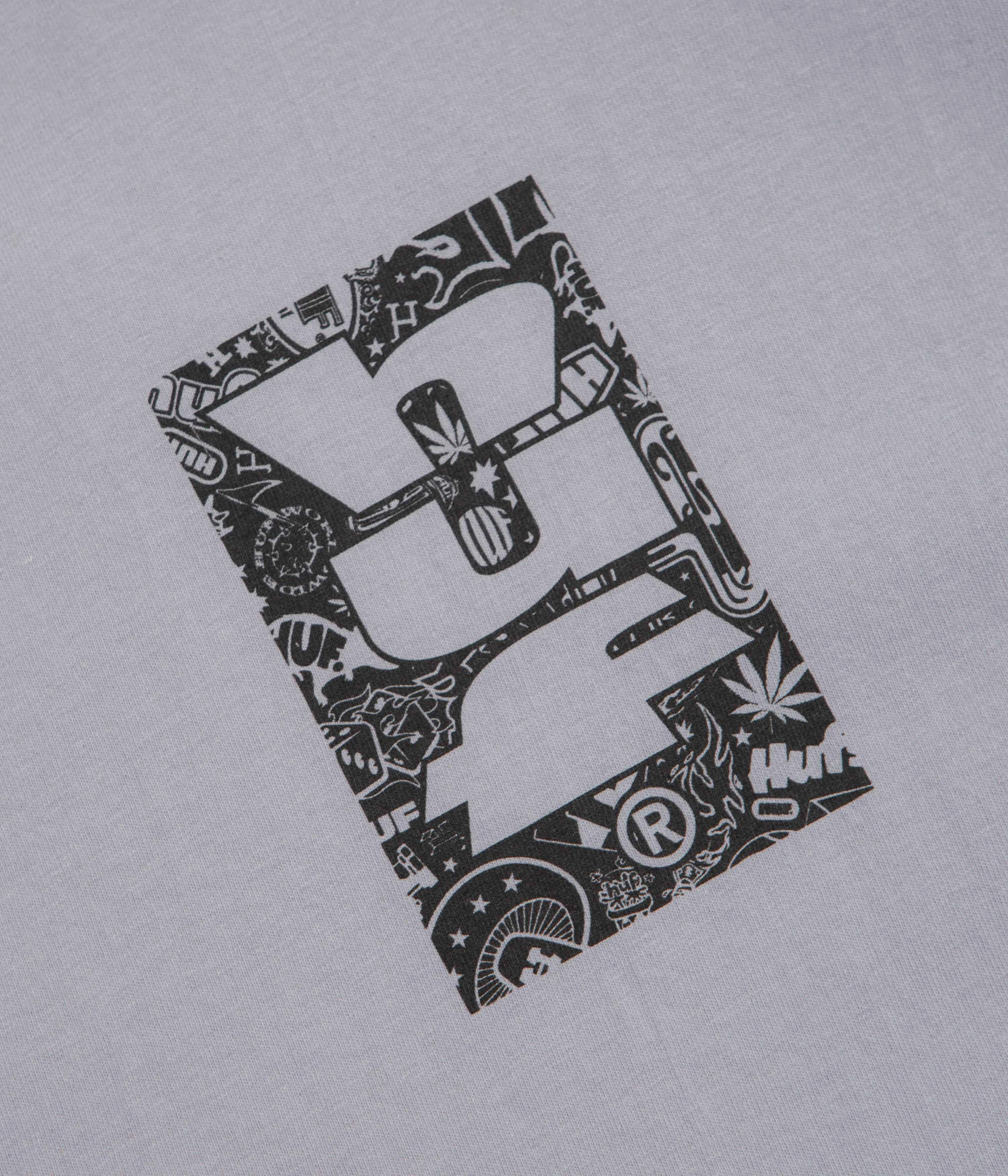 HUF Metablast T-Shirt - Dust Purple Curved Hem Timeless Style