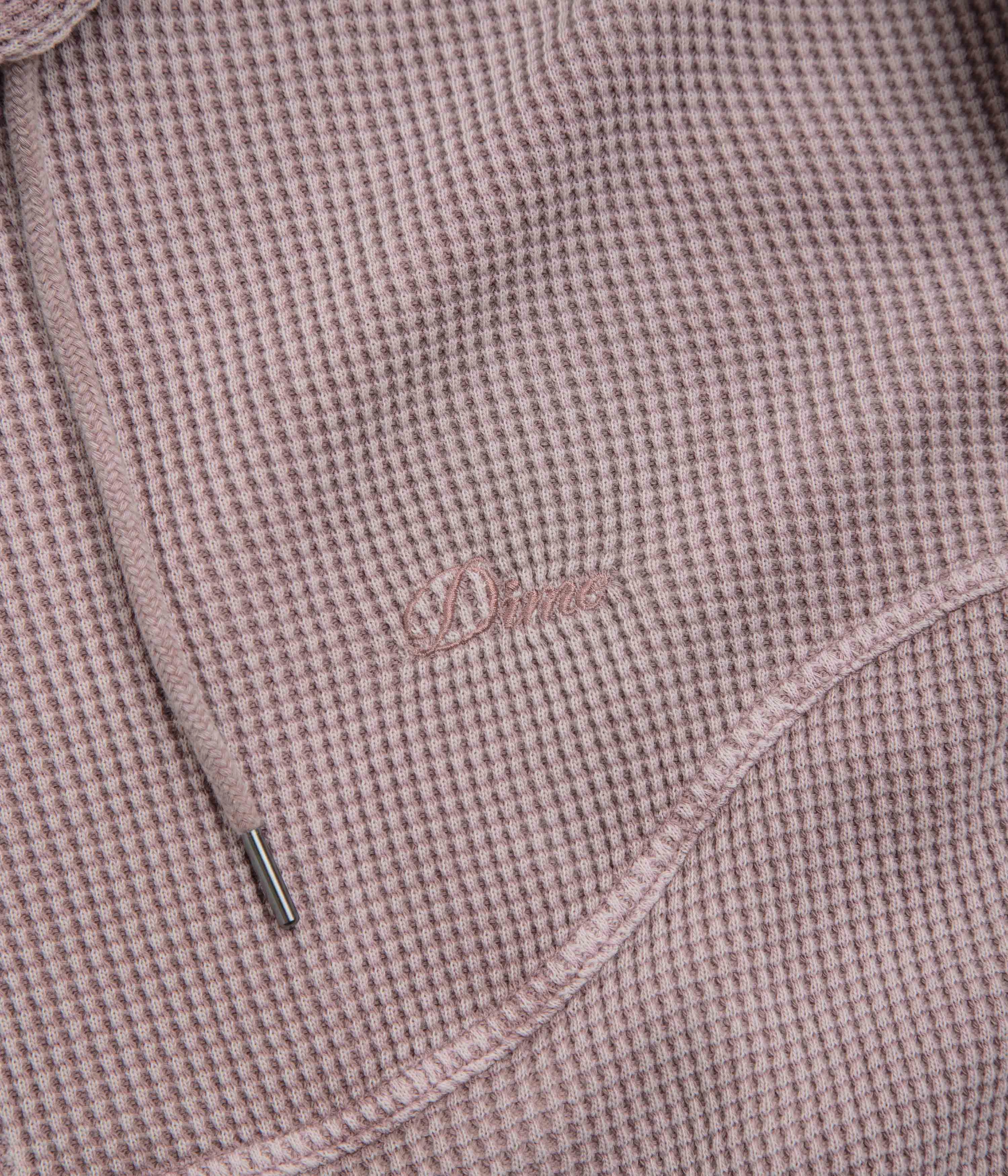 Dime Premium Waffle Full Zip Hoodie - Faded Mauve UV Protection High end feel