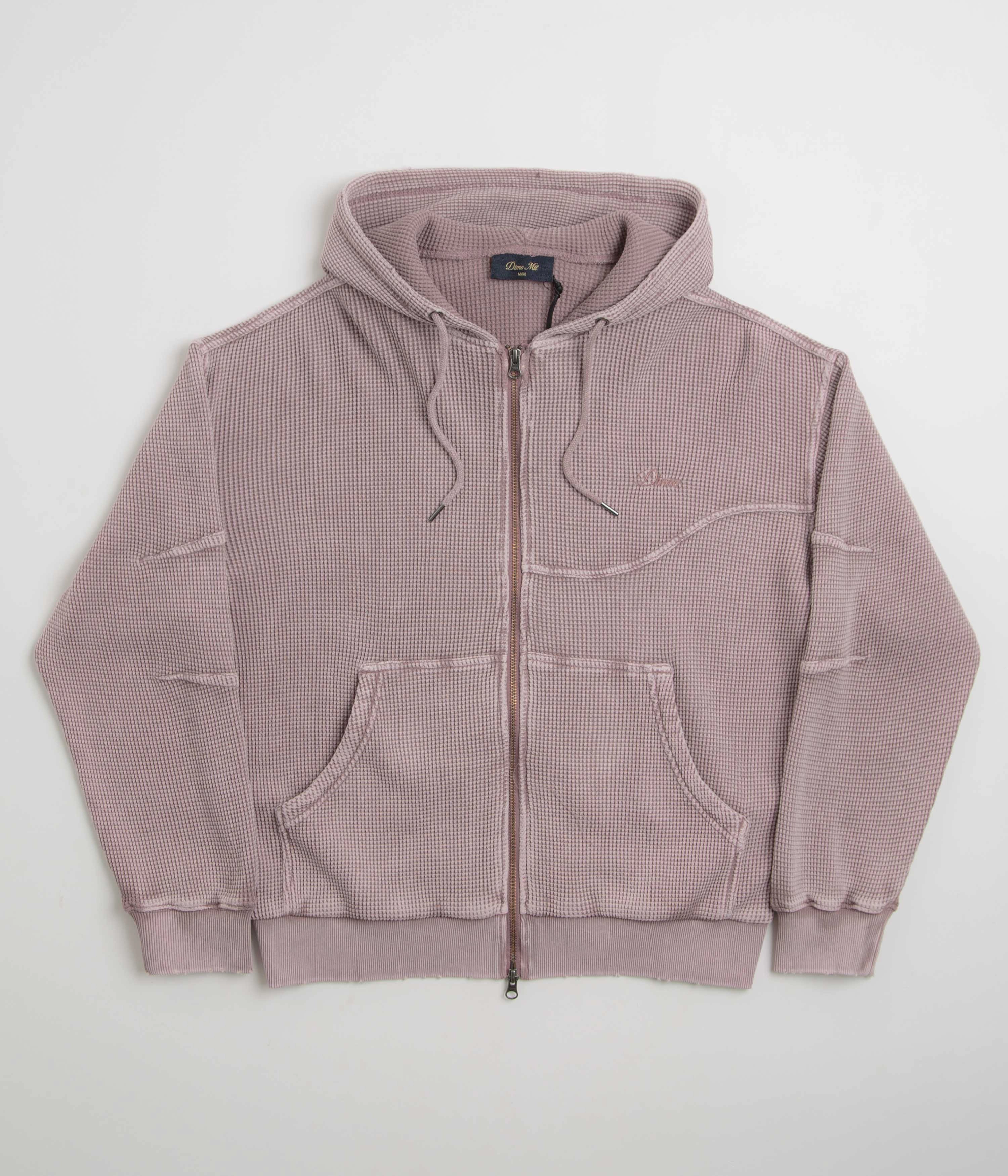 Dime Premium Waffle Full Zip Hoodie - Faded Mauve Weekend Brunch Performance Wear