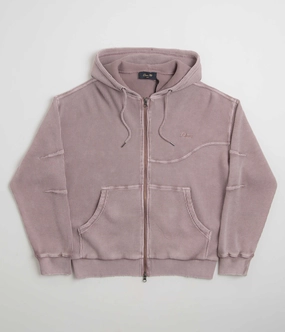 Dime Premium Waffle Full Zip Hoodie - Faded Mauve Weekend Brunch Performance Wear