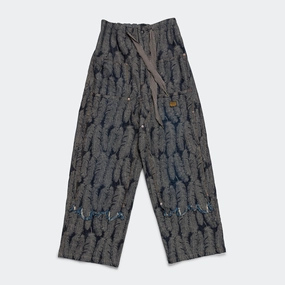 Timeless Utility Hypoallergenic fabric 12oz MAGPIE Denim W-Knee EASY Baggy Pants - Dark