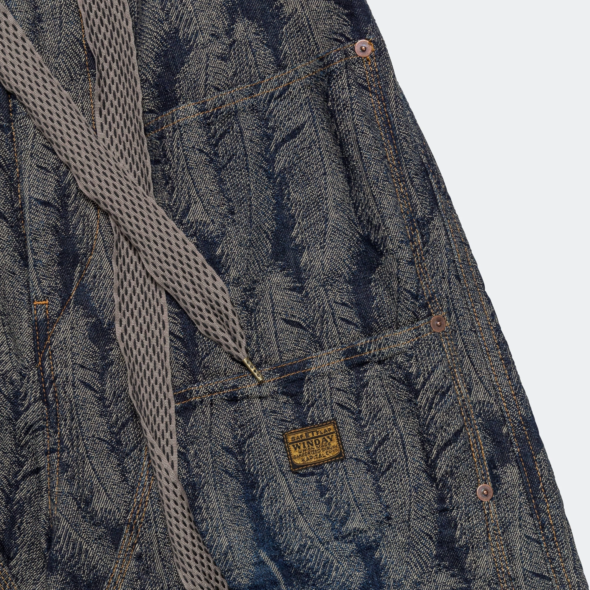 Roomy Fit AdjustableTabs 12oz MAGPIE Denim W-Knee EASY Baggy Pants - Dark