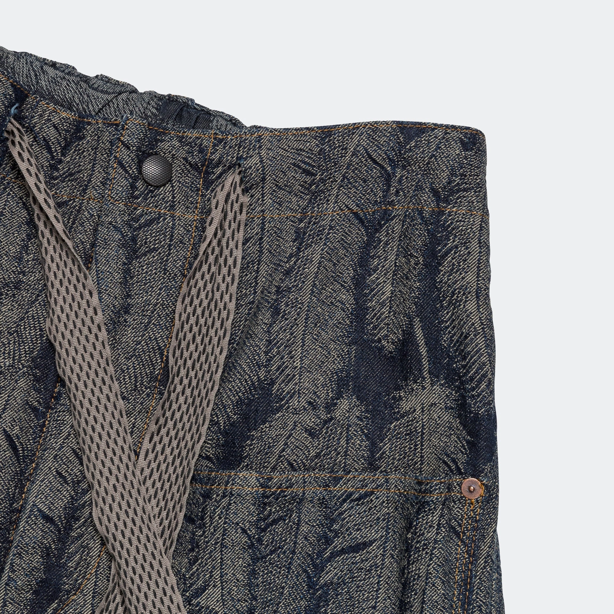 12oz MAGPIE Denim W-Knee EASY Baggy Pants - Dark Polished Look DoubleLayeredFabric