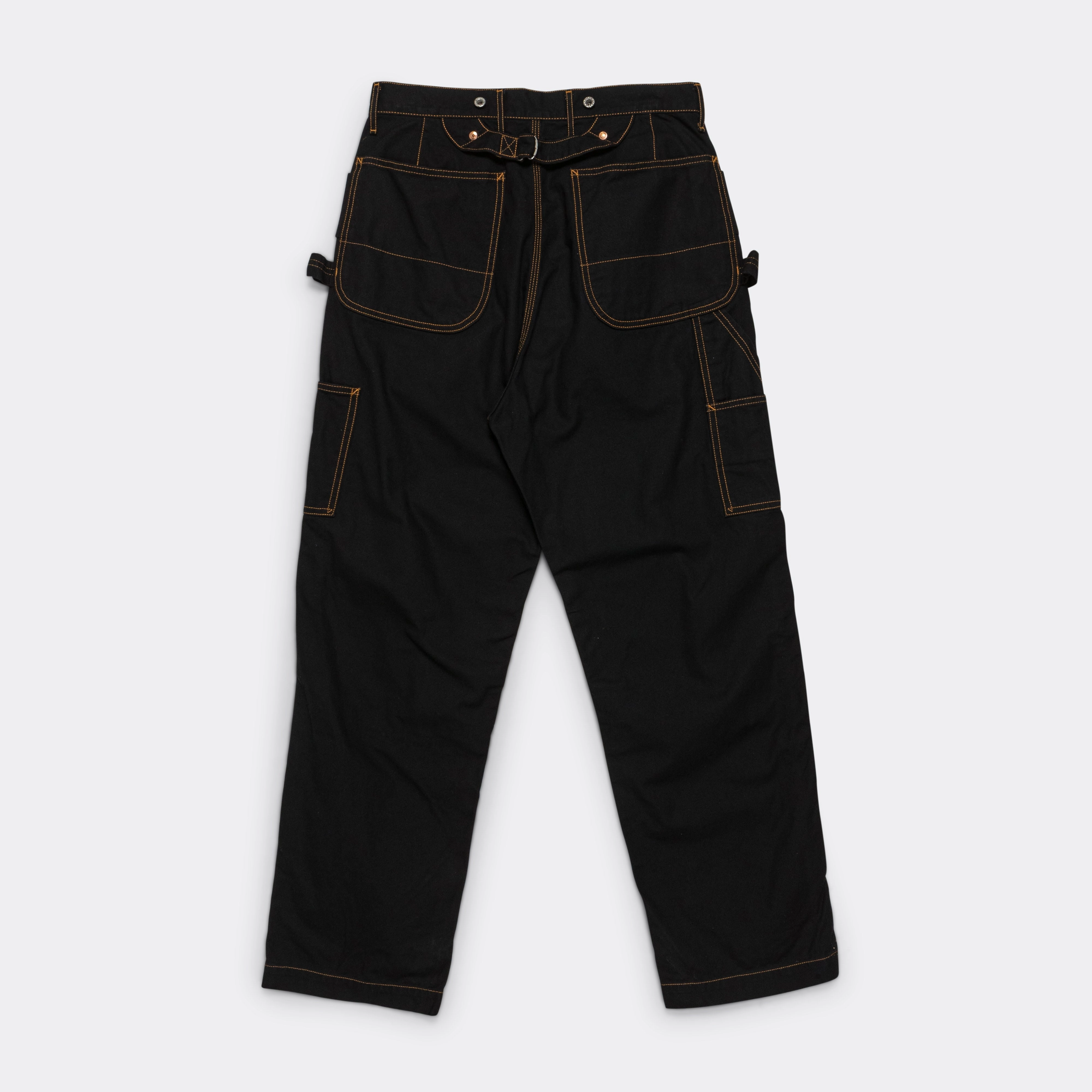 Light Canvas LUMBER Pants - Black Workwear Durable Seam Construction