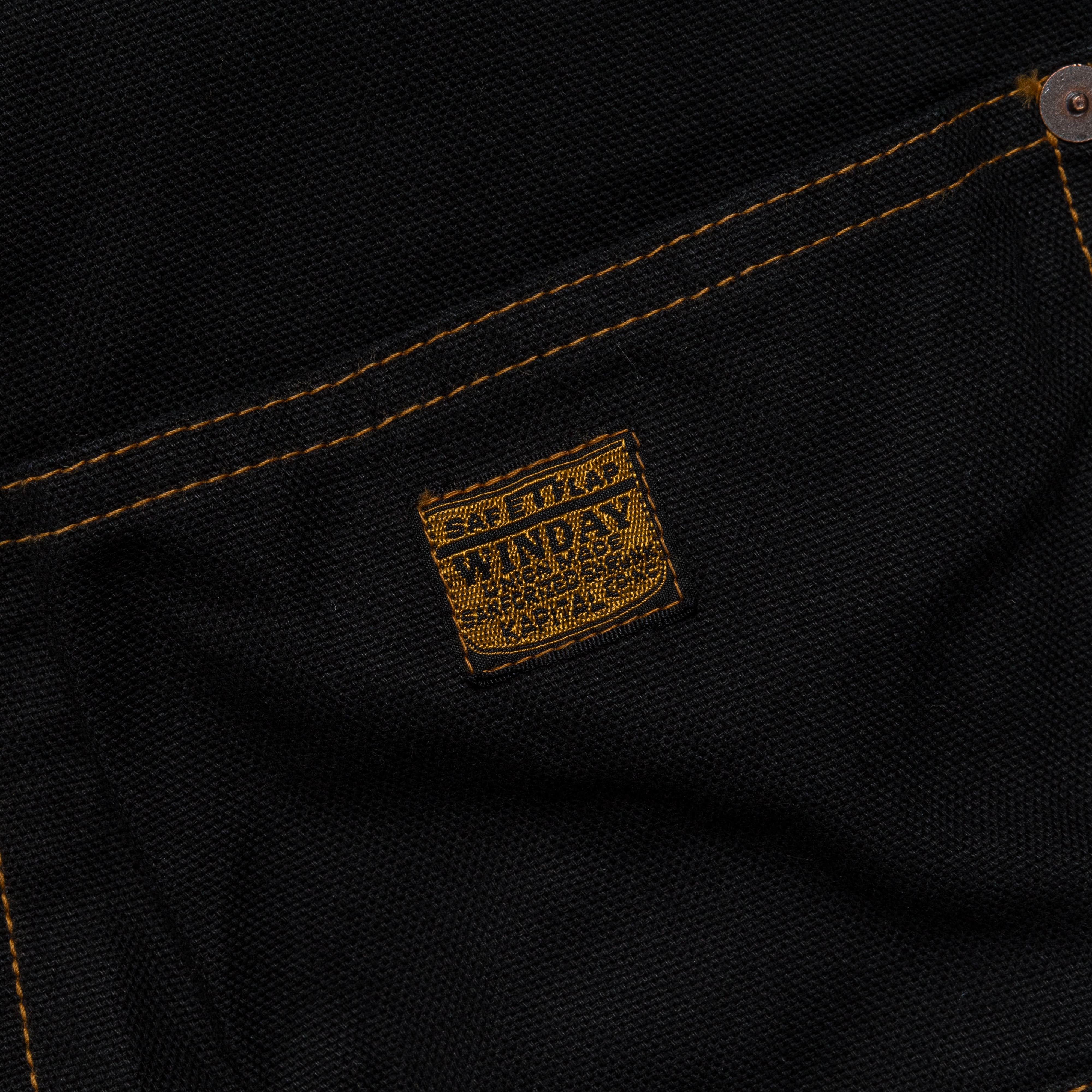 Ripstop Texture Light Canvas LUMBER Pants - Black