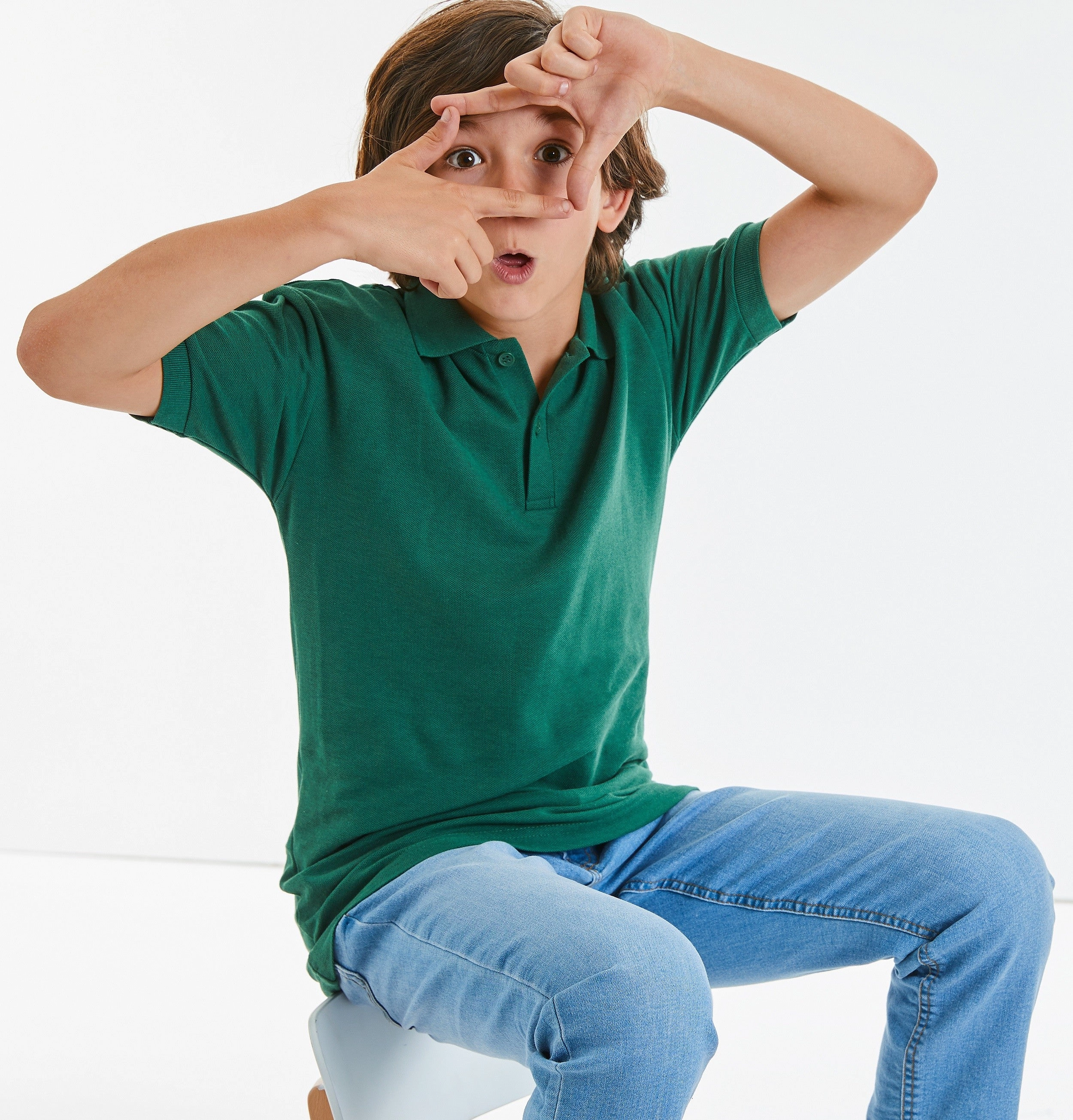 SingleJersey Knit Children's Classic Polycotton Polo | BLACK