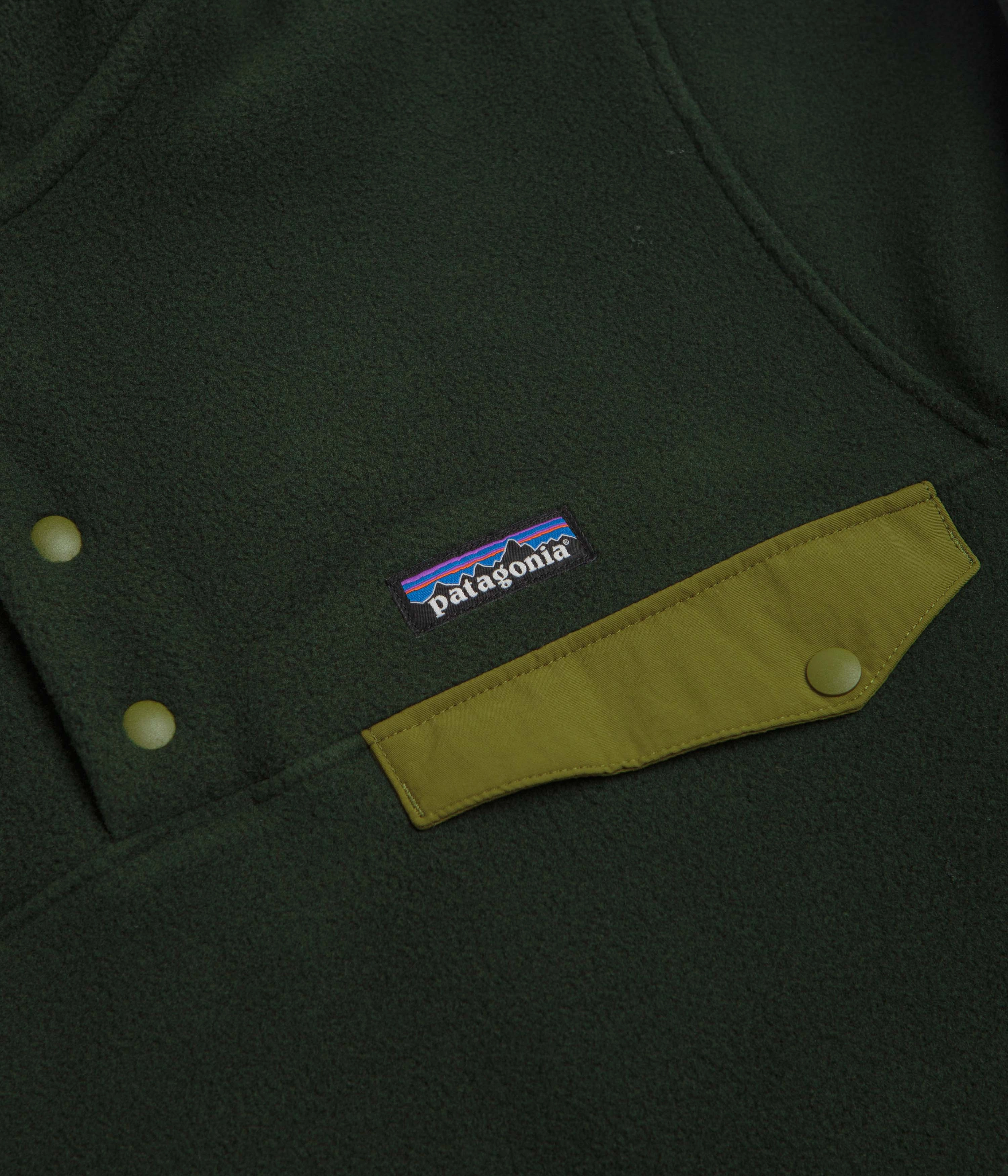 Quick Layer Unisex Fit Patagonia Lightweight Synchilla Snap-T Fleece - Old Growth Green