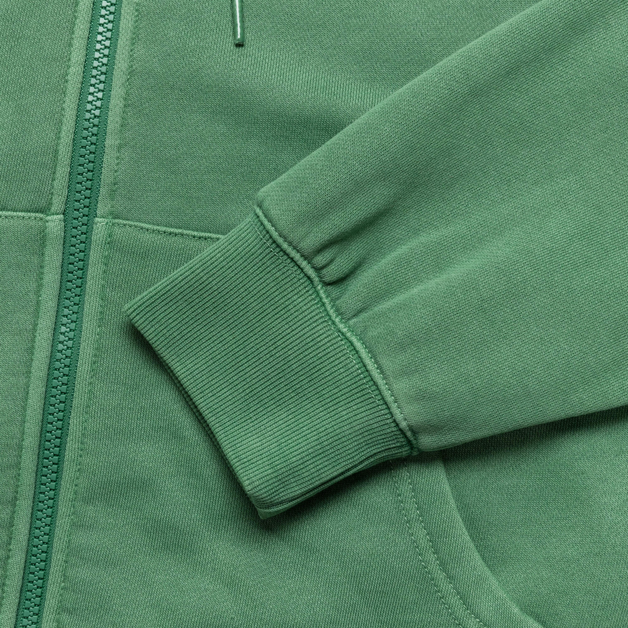 Trendy Layered INTL. Logo Zip Up Hoodie - Deep Green