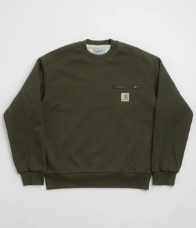 Trendy Vibes Comfort Apparel Carhartt Detroit Crewneck Sweatshirt - Olive