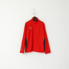 Glamour Puma Men L Jacket Red Sportswear Lightweight Full Zipper Activewear Track Top8