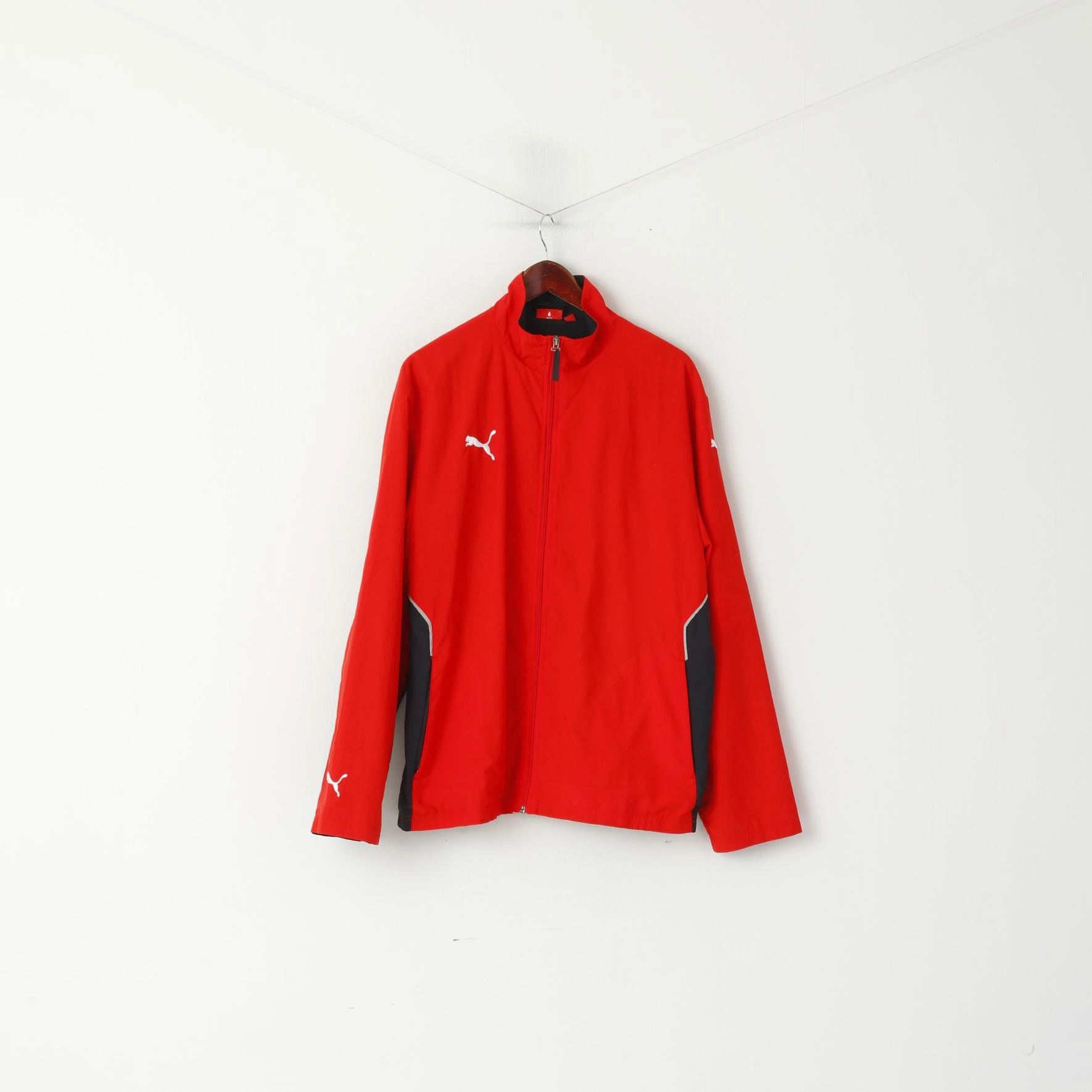 Glamour Puma Men L Jacket Red Sportswear Lightweight Full Zipper Activewear Track Top8