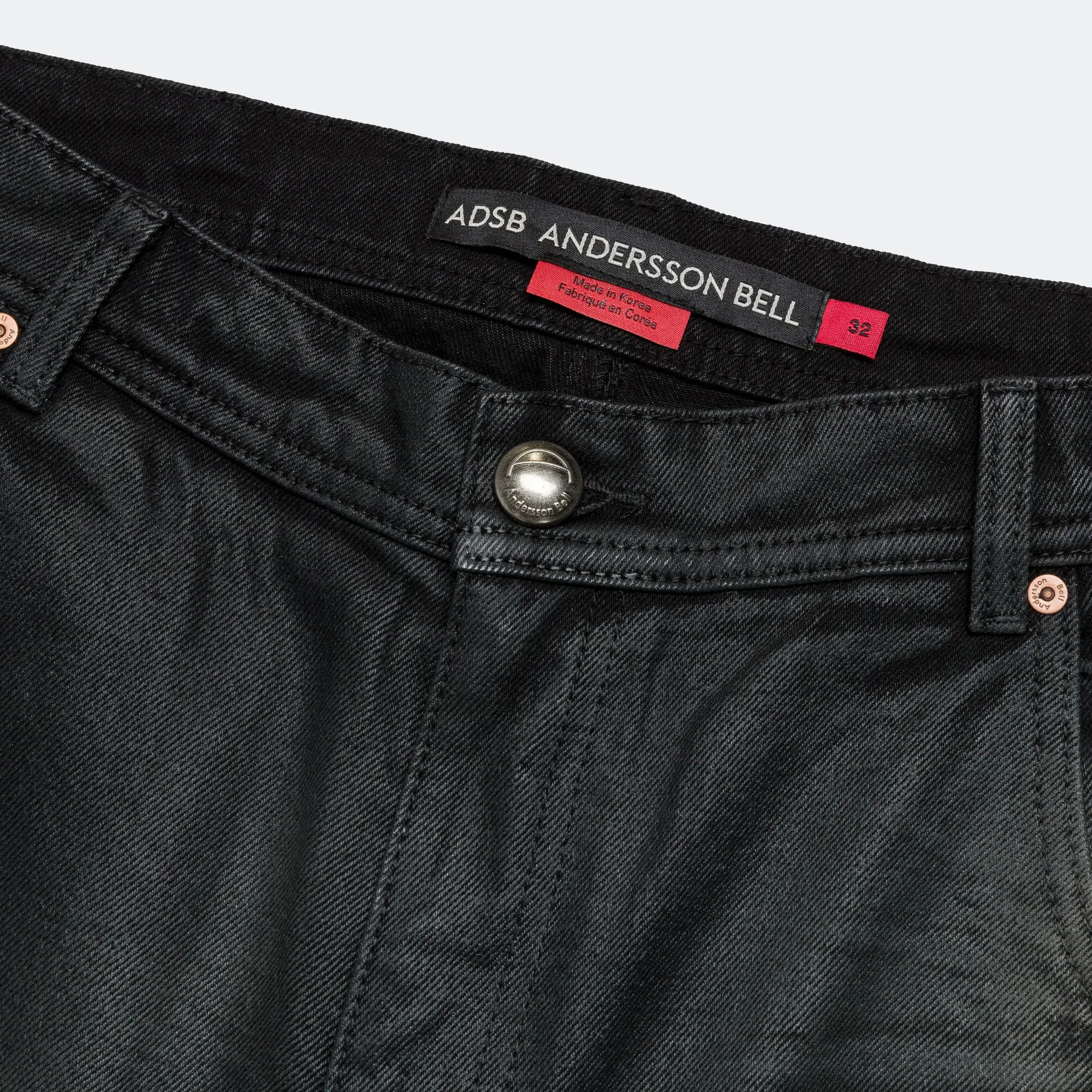 Family Style Elegant Professional Wear Artist Vibe ADSB Patch Spray Washed Wide Leg Jeans - Black