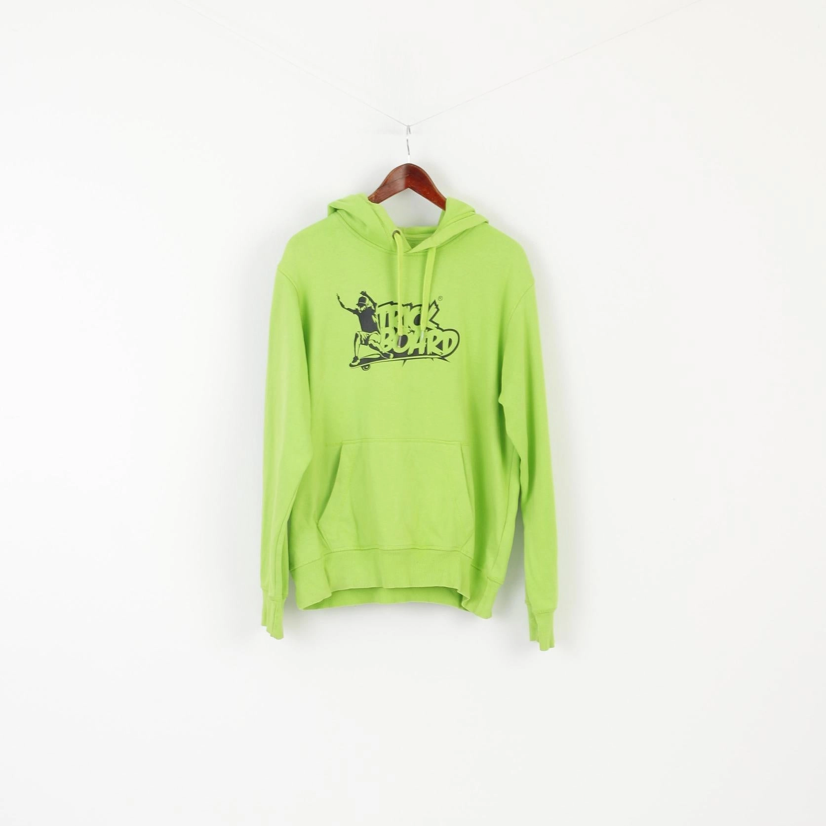 Stedman Men L Sweatshirt Green Neon Cotton Trick Board Instruktor Hoodie appropriate for sunny days product surfing suitability