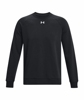 Athleisure Look stain resistant coating UA Rival Fleece Crew | BLACK/WHITE