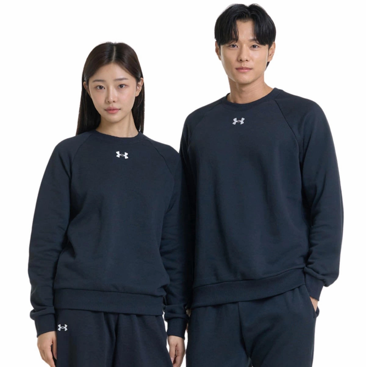 Cozy Fleece Active Fit UA Rival Fleece Crew | BLACK/WHITE