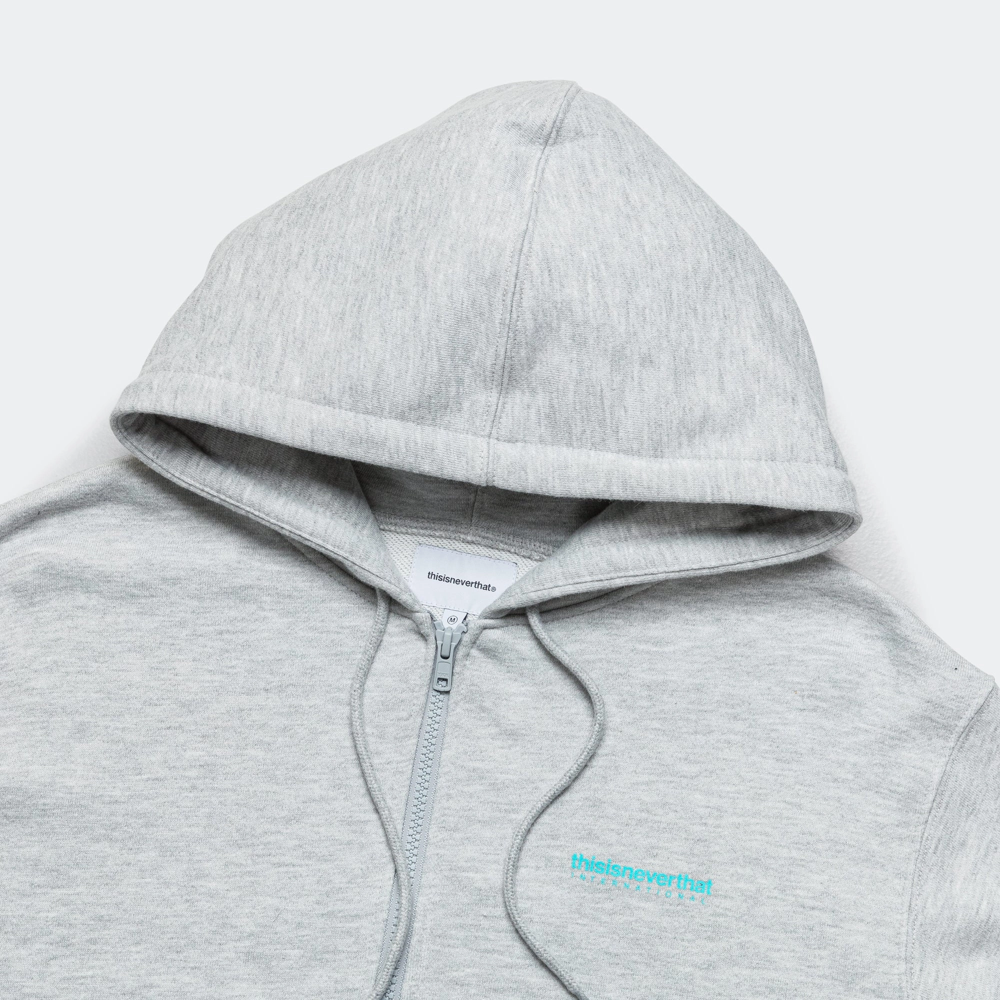 Tall Fit Logo Emblem INTL. Logo Zip Up Hoodie - Heather Grey