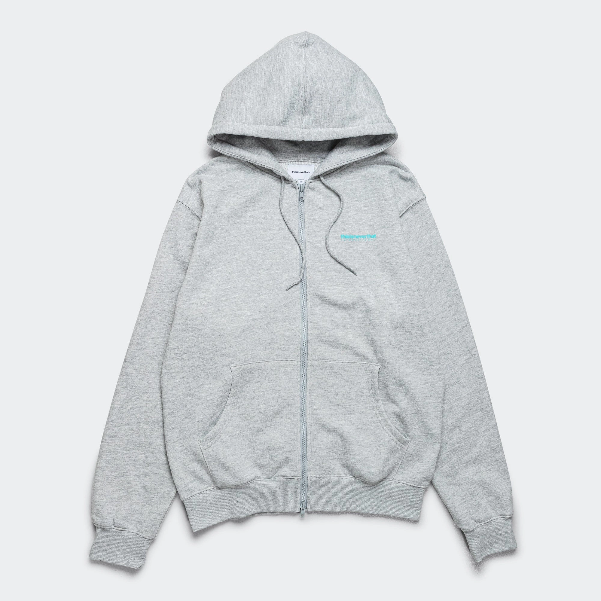 Chill Vibe Coffee Shop INTL. Logo Zip Up Hoodie - Heather Grey