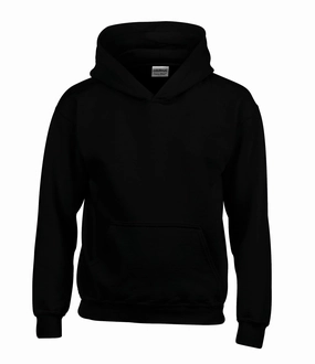 Heavyweight Youth Hooded Sweatshirt | BLACK Stylish Detail