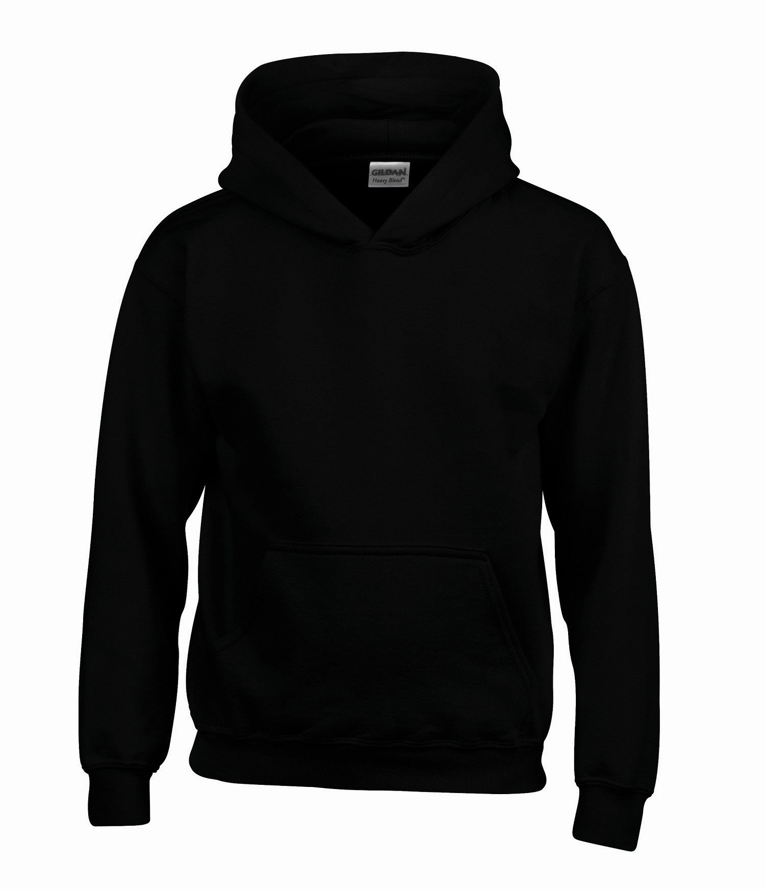 Zippered Front Heavyweight Youth Hooded Sweatshirt | BLACK