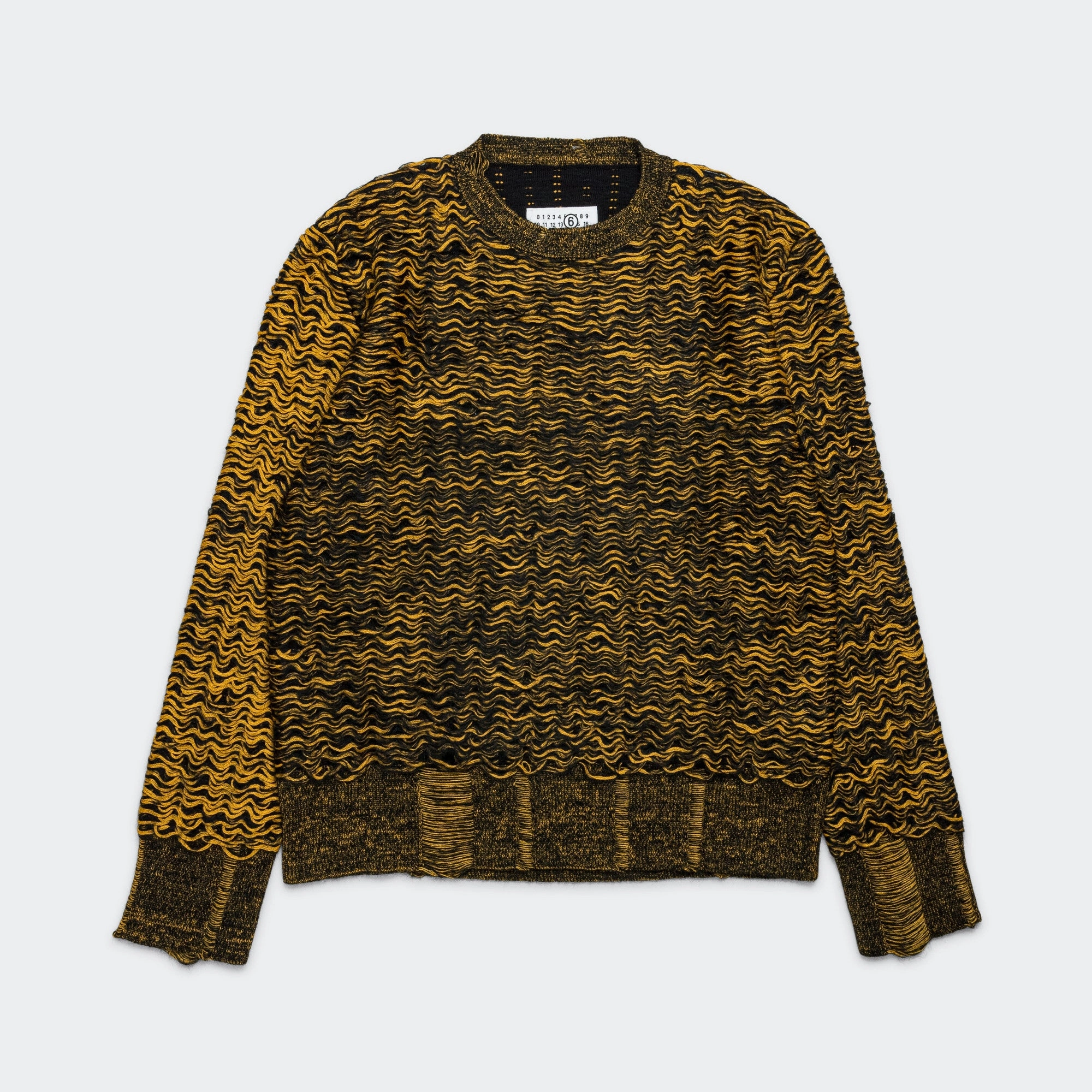Hairy Wave Crewneck - Black/Yellow WrinkleResistant Finish Flexible Layer